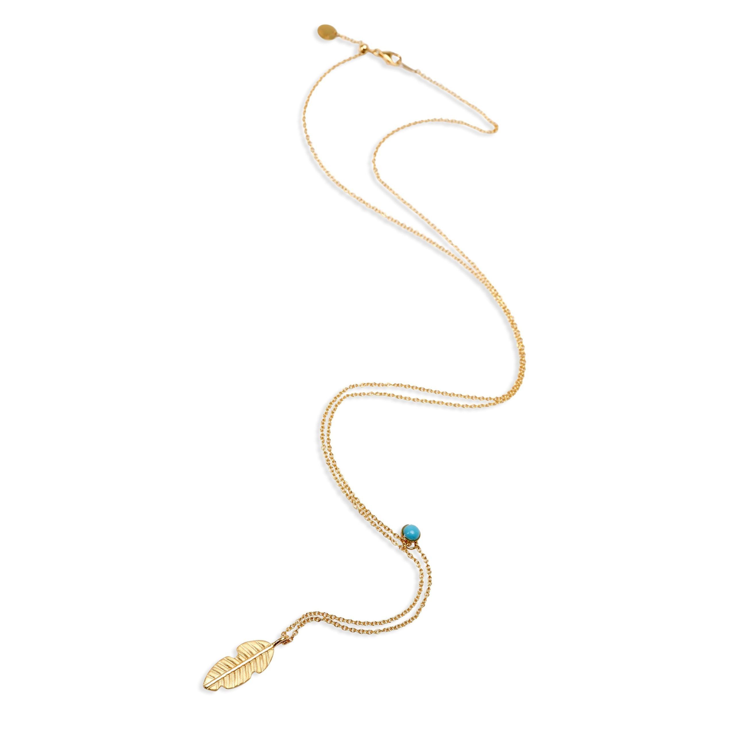 Caterina B Feather Pendant in 18K Yellow Gold