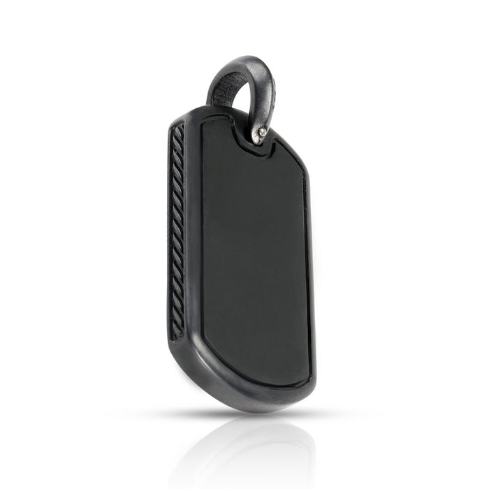 David Yurman David Yurman Pave Collection Diamond Dog Tag in Sterling ...