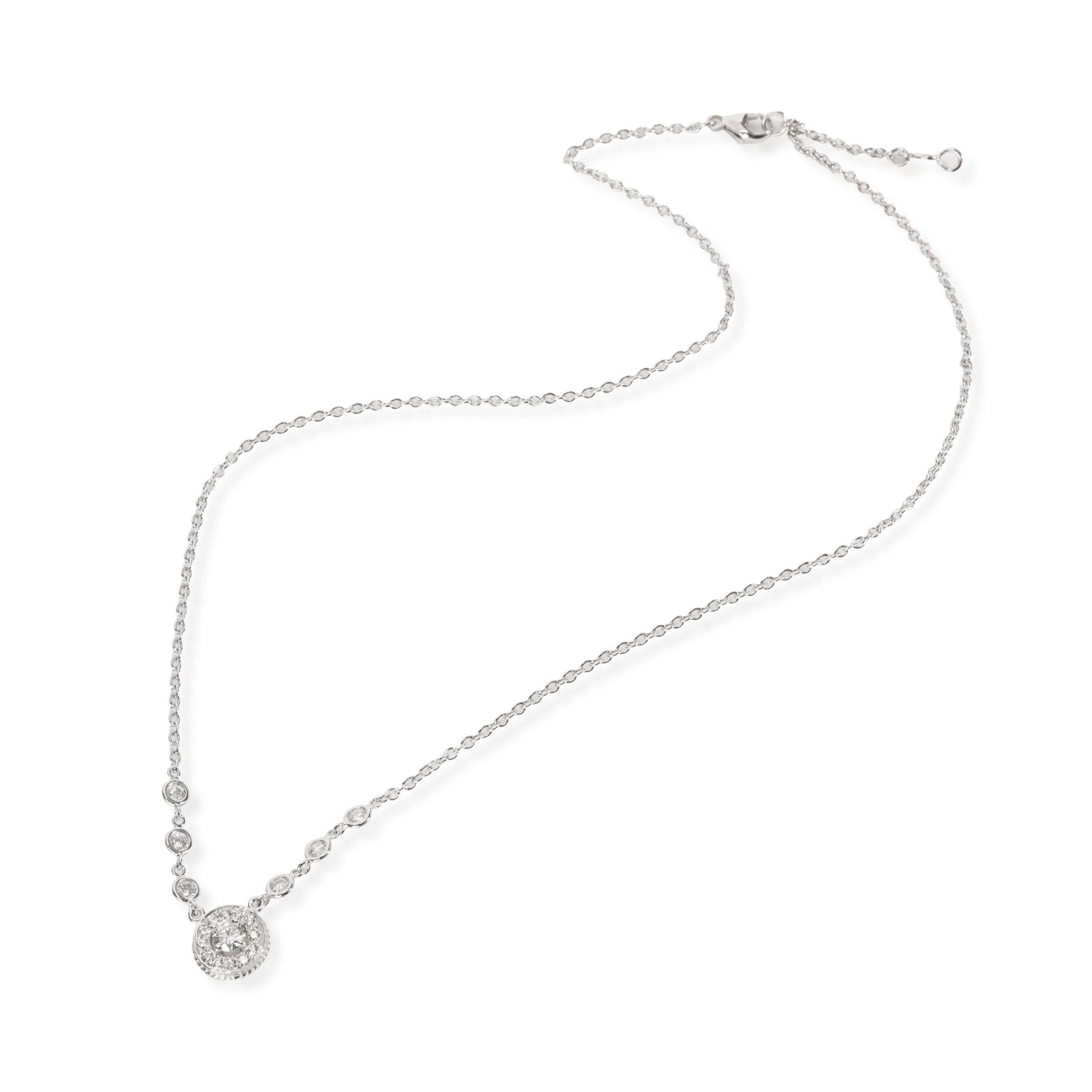 Halo Halo Diamond Necklace in 18K White Gold 0.67 CTW Size ONE SIZE - 2 Preview