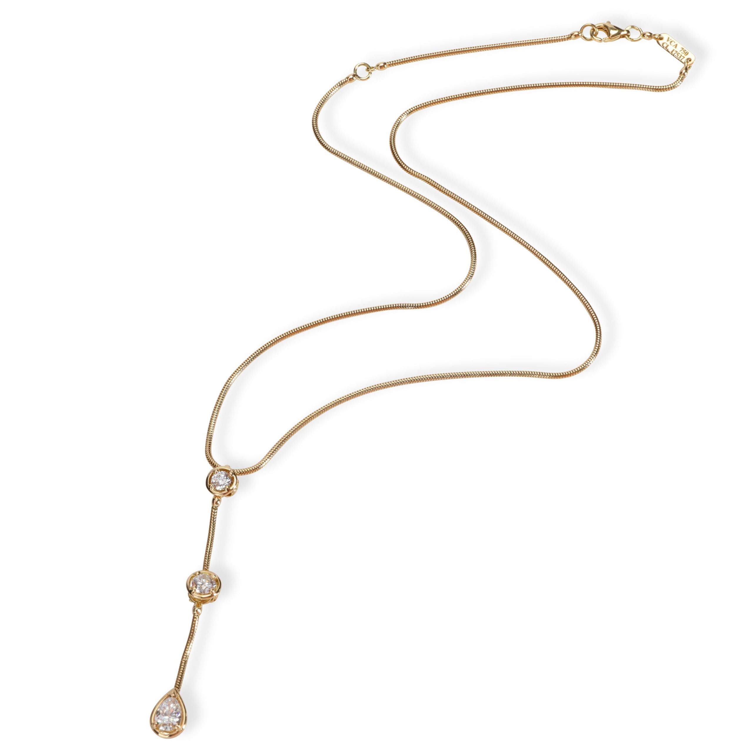 Van Cleef & Arpels Pluie Diamond Necklace in 18K Yellow Gold GIA D VVS1 1 CT