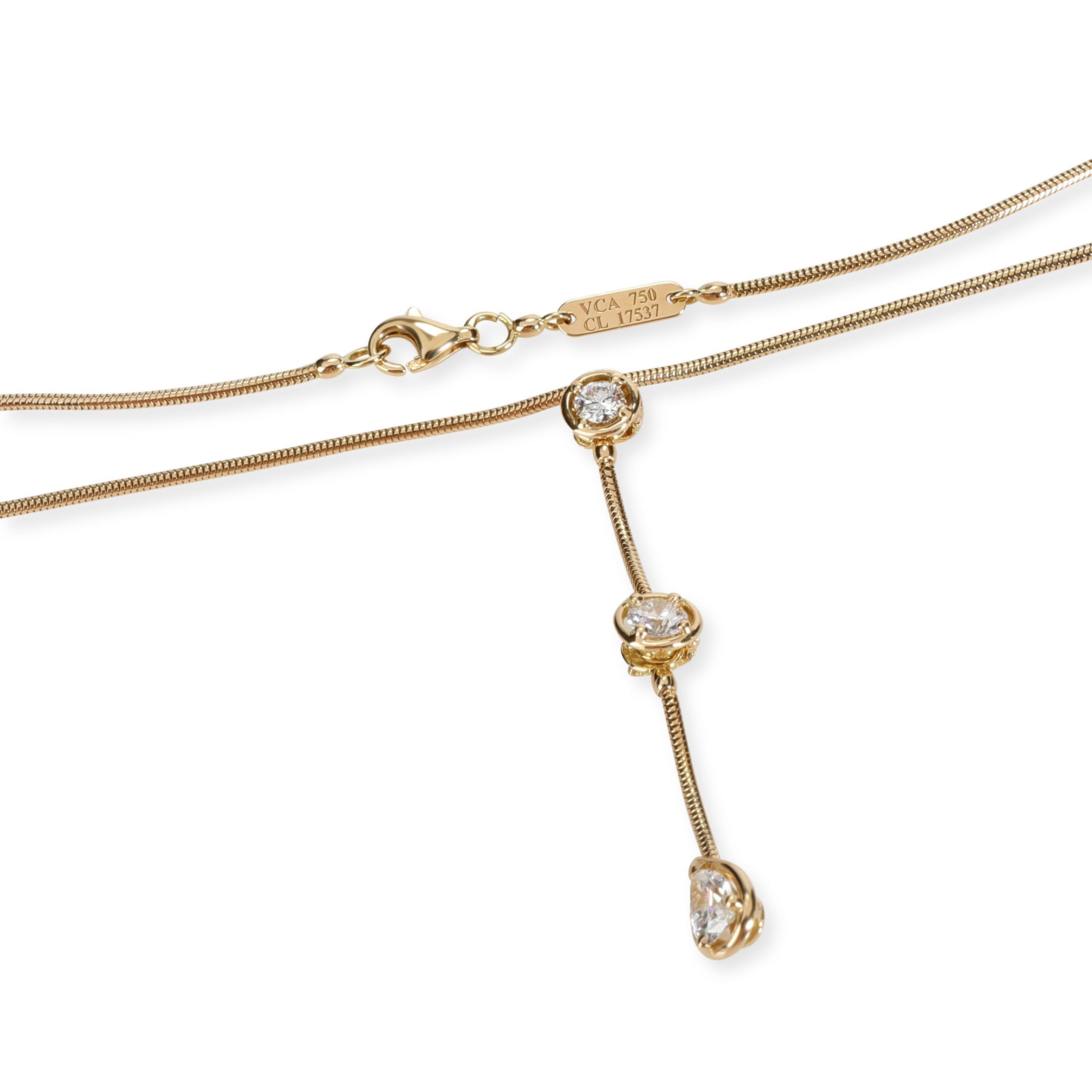 Van Cleef & Arpels Pluie Diamond Necklace in 18K Yellow Gold GIA D VVS1 1 CT