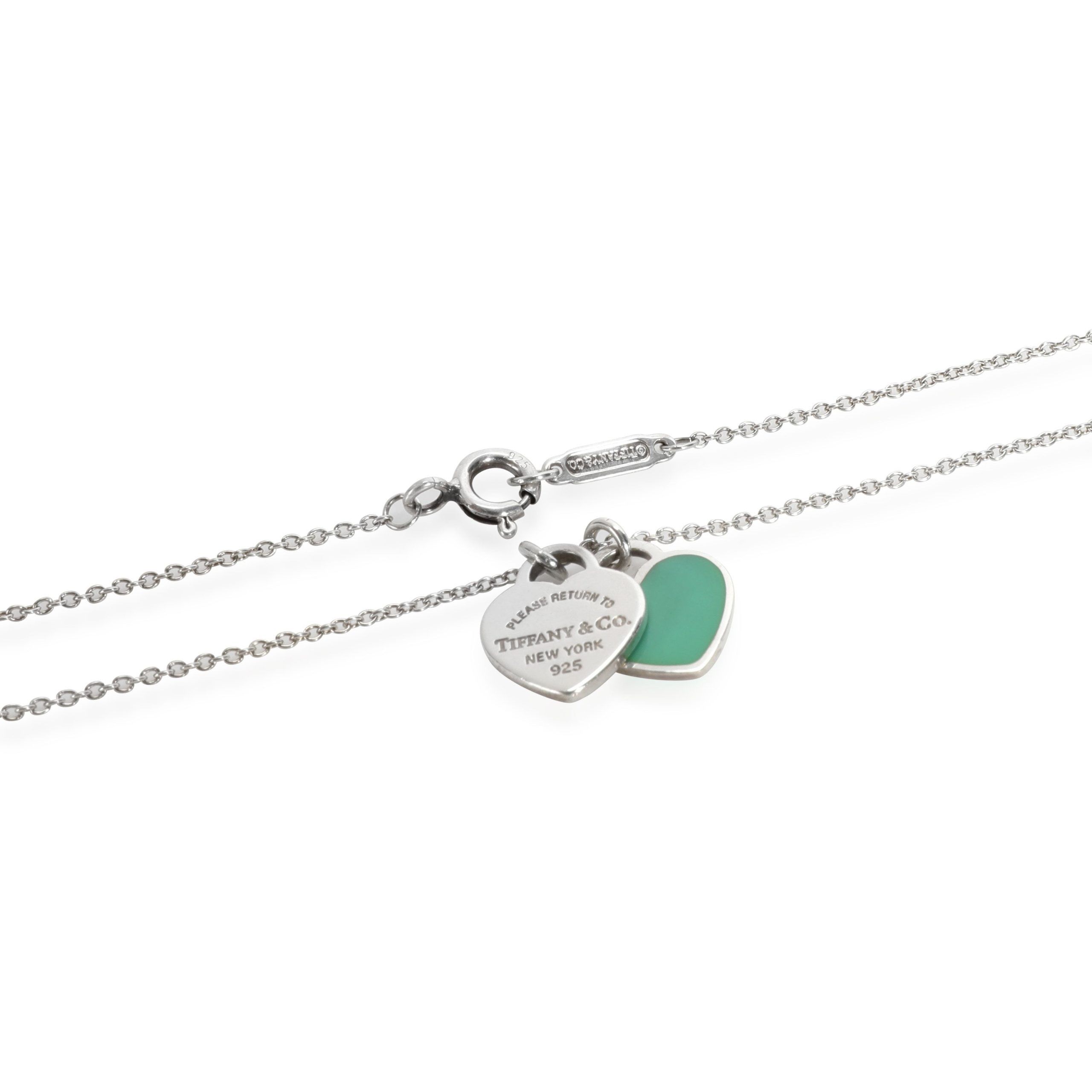 Return to Tiffany Mini Double Heart Tag Necklace in Sterling Silver