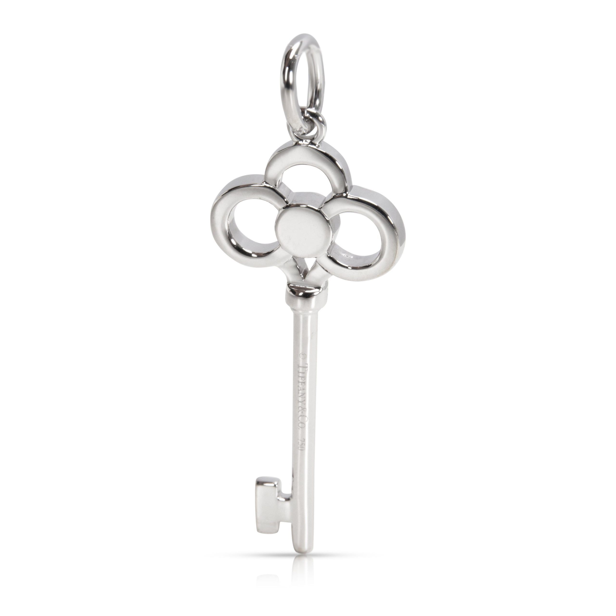 Tiffany & Co. Crown Diamond Key Pendant in 18K White Gold (0.20 CTW)