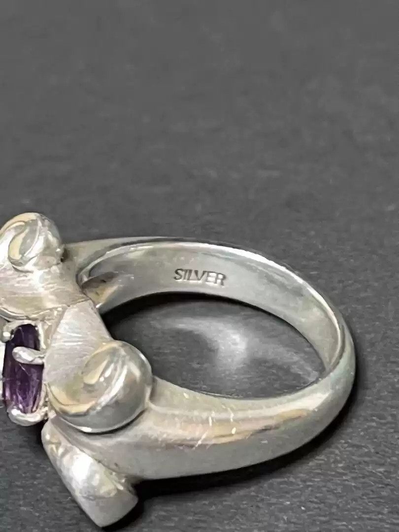Jean Paul Gaultier Jean Paul Gaultier Amethyst Sterling Silver Ring Size ONE SIZE - 4 Thumbnail
