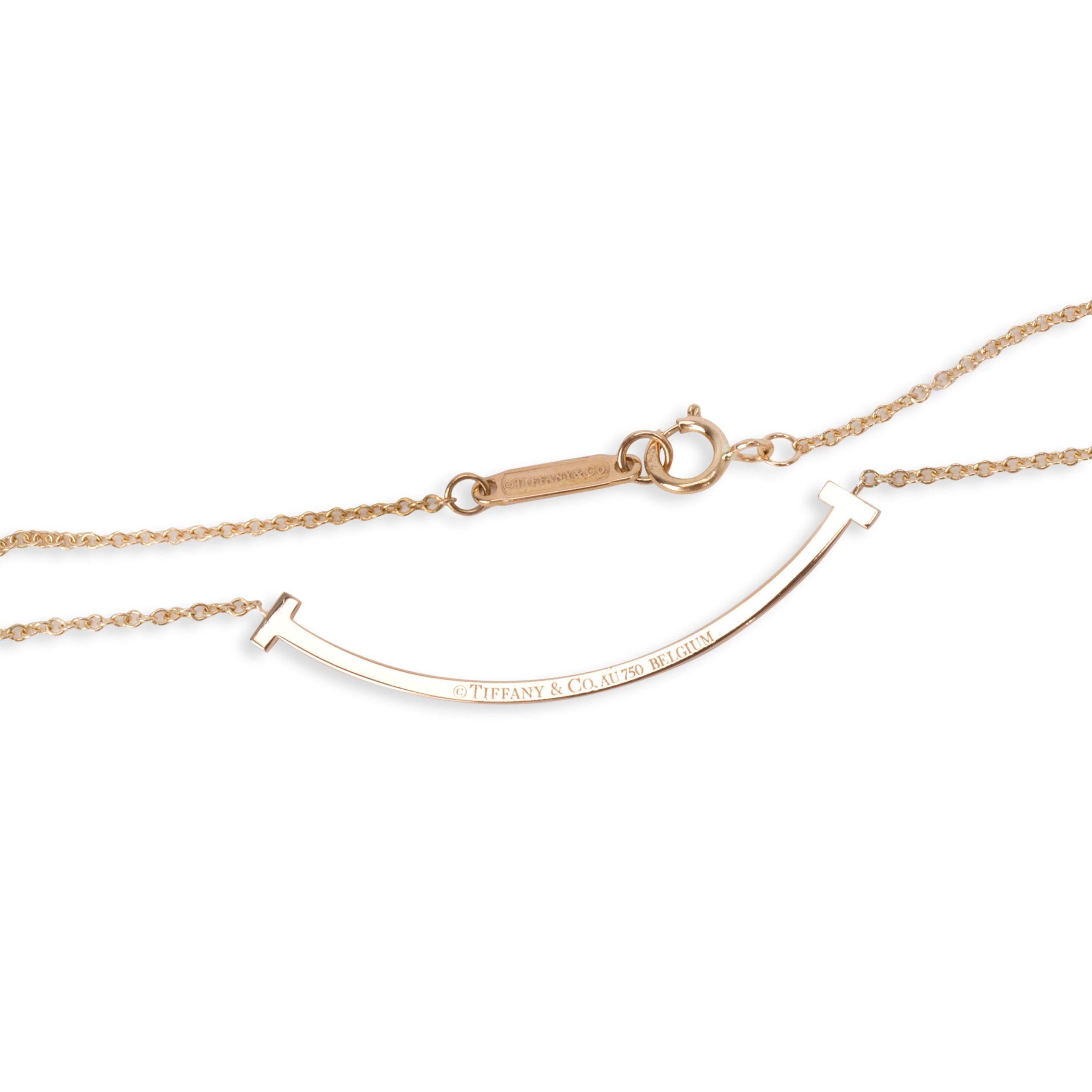 Tiffany Tiffany T Smile Diamond Pendant in 18K Rose Gold