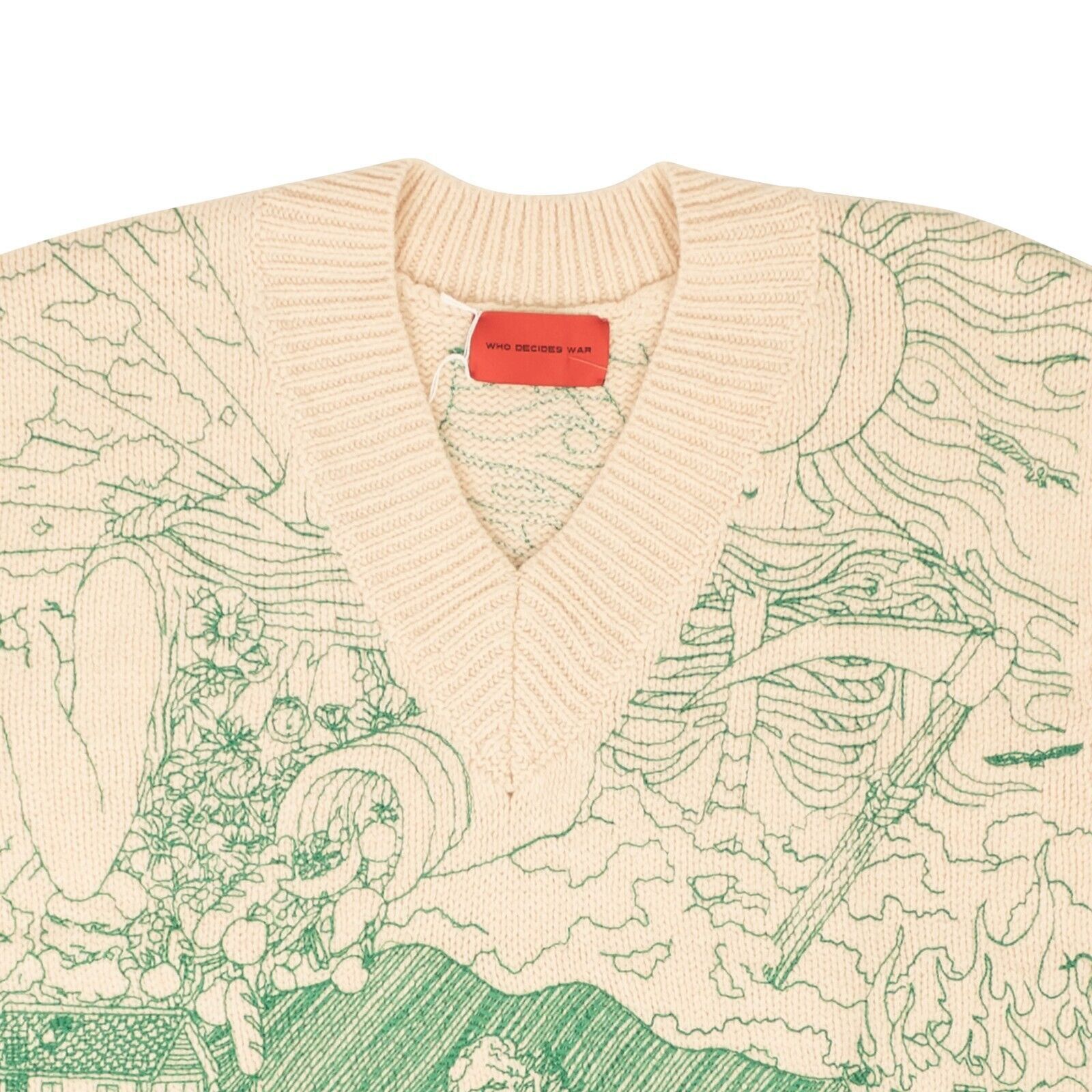Who Decides War White Duality Gilet Sweater Vest Size XXL Size US XXL / EU 58 / 5 - 2 Thumbnail
