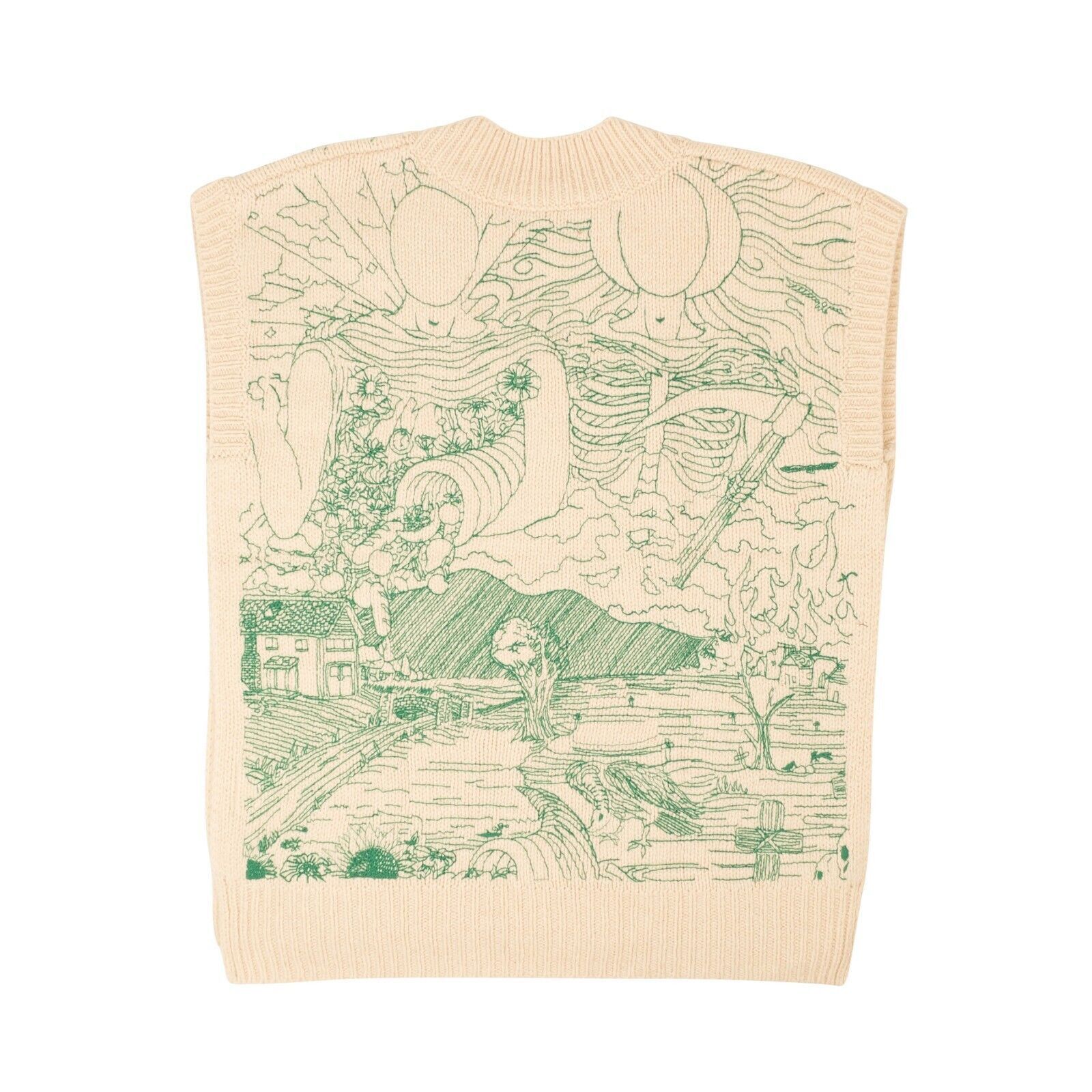 Who Decides War White Duality Gilet Sweater Vest Size XXL Size US XXL / EU 58 / 5 - 3 Thumbnail