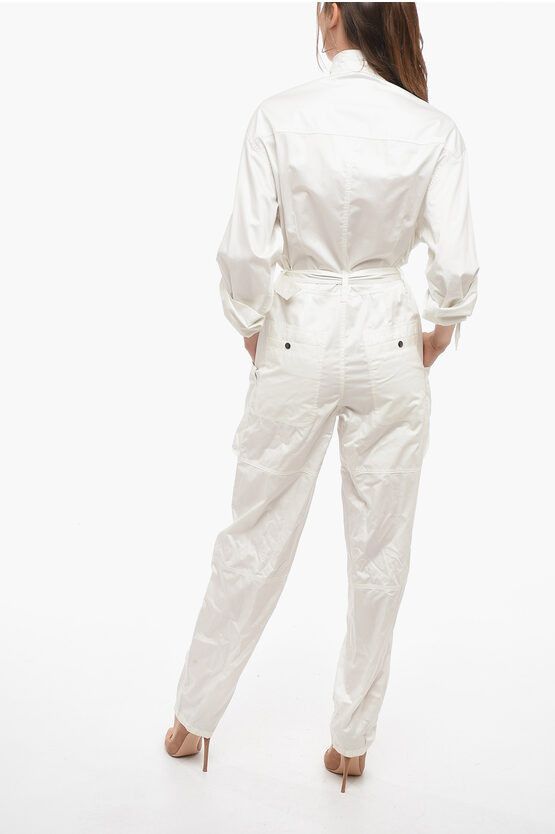 Isabel Marant Satin Cotton FLORINE Jumpsuit with Belt | Grailed