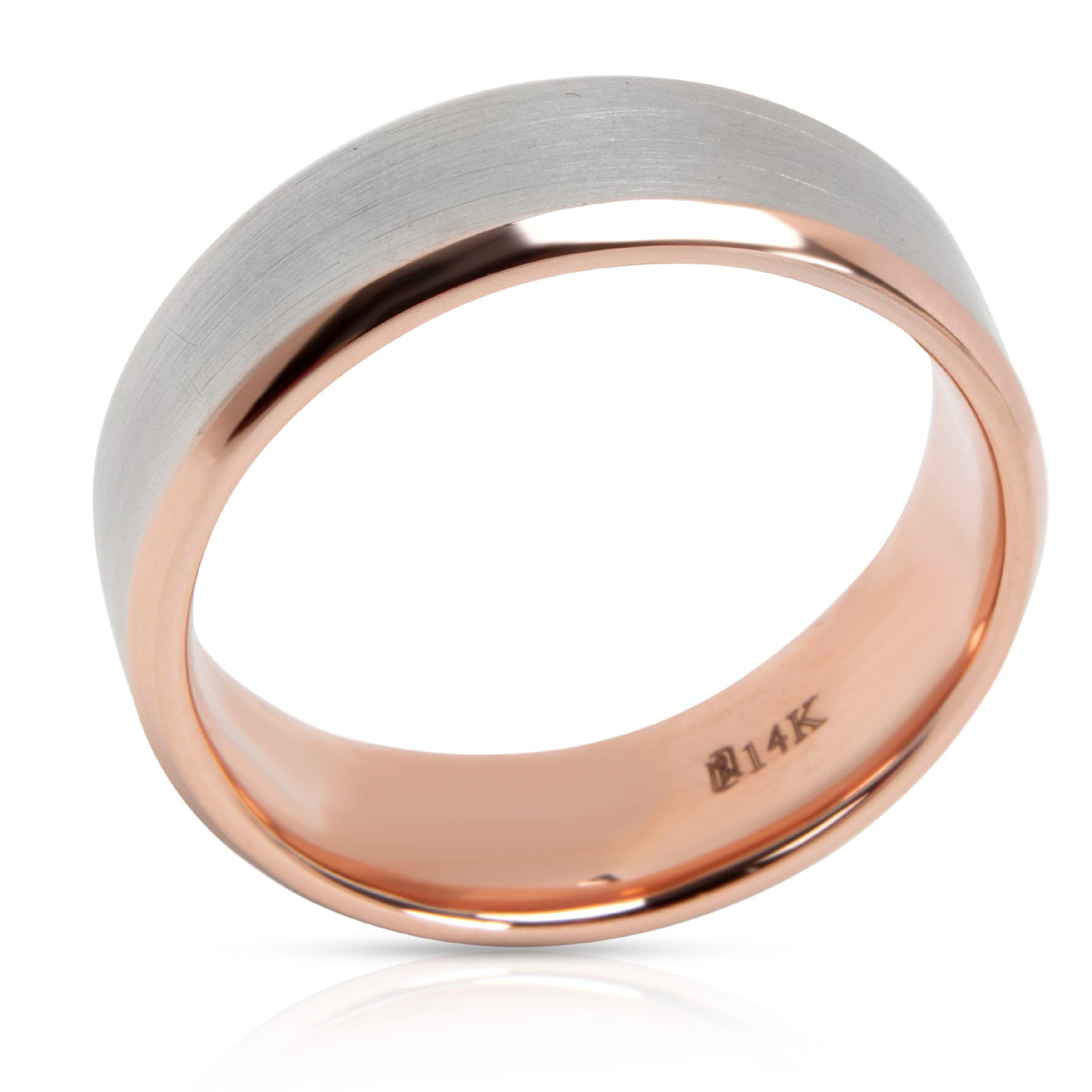 Blue Nile Men's Ring in 14K Two Tone Gold