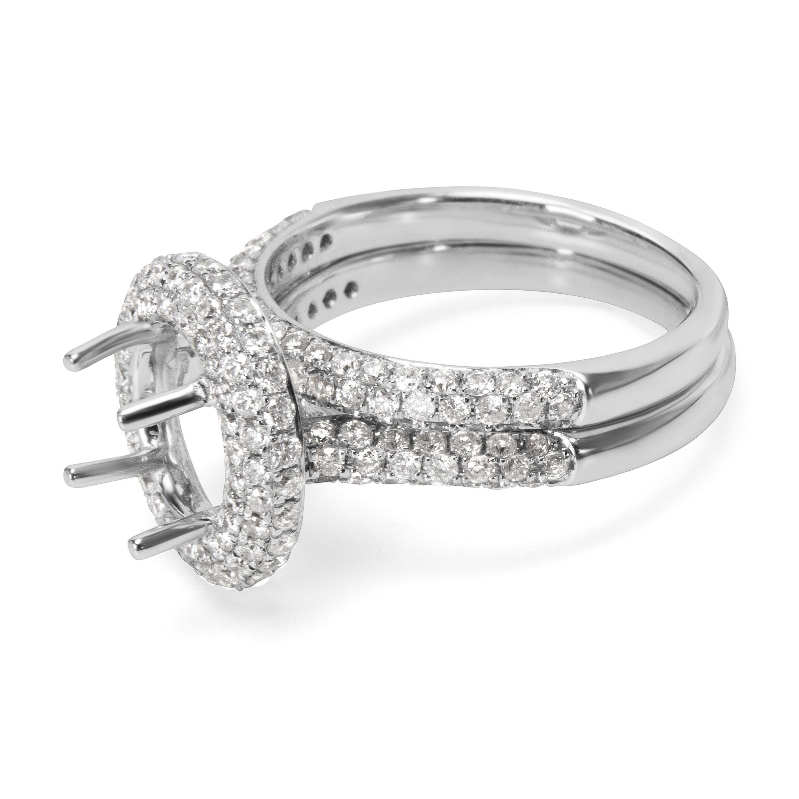 BRAND NEW Pave Diamond Engagement Ring Setting in 18KT White Gold (1.37 CTW)