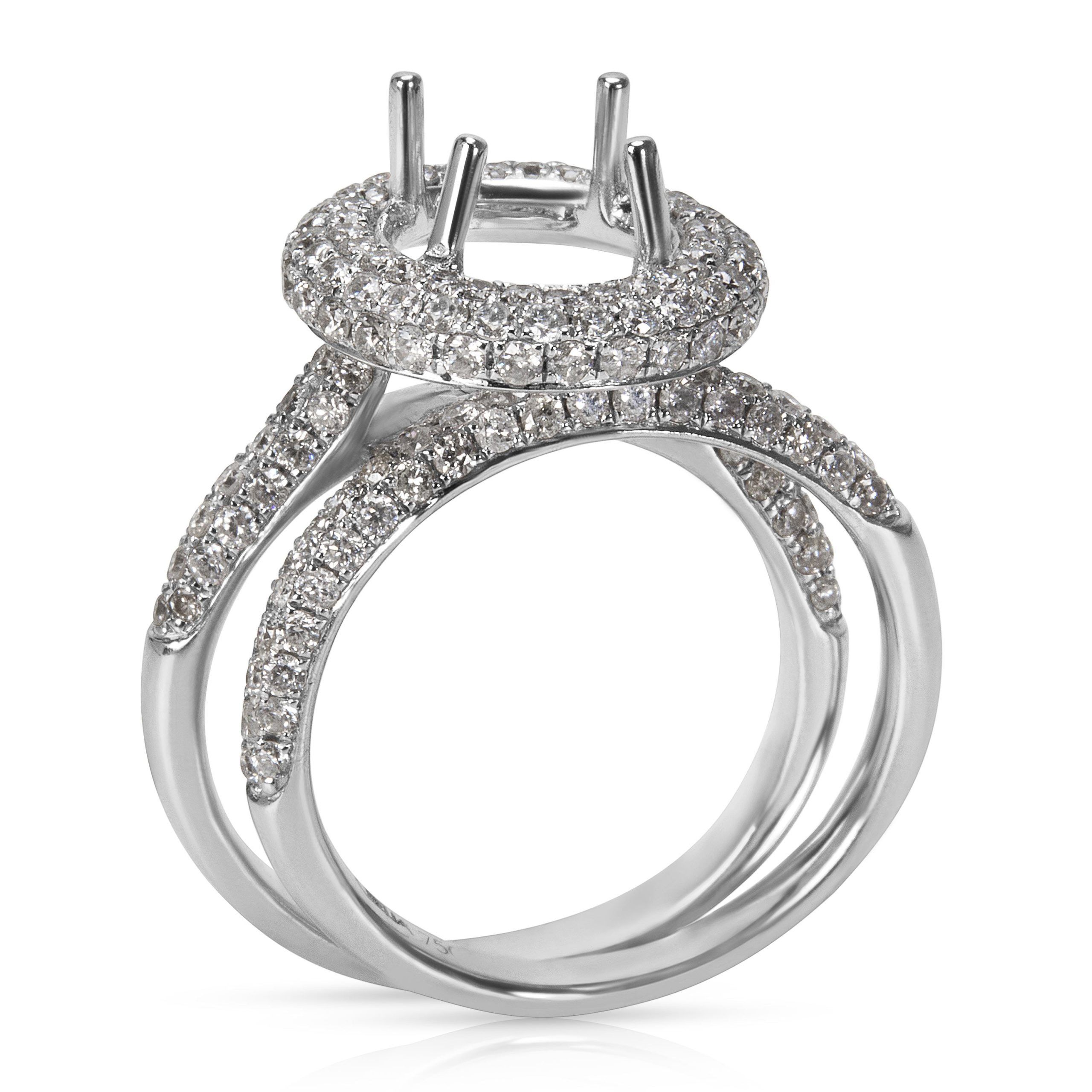 BRAND NEW Pave Diamond Engagement Ring Setting in 18KT White Gold (1.37 CTW)