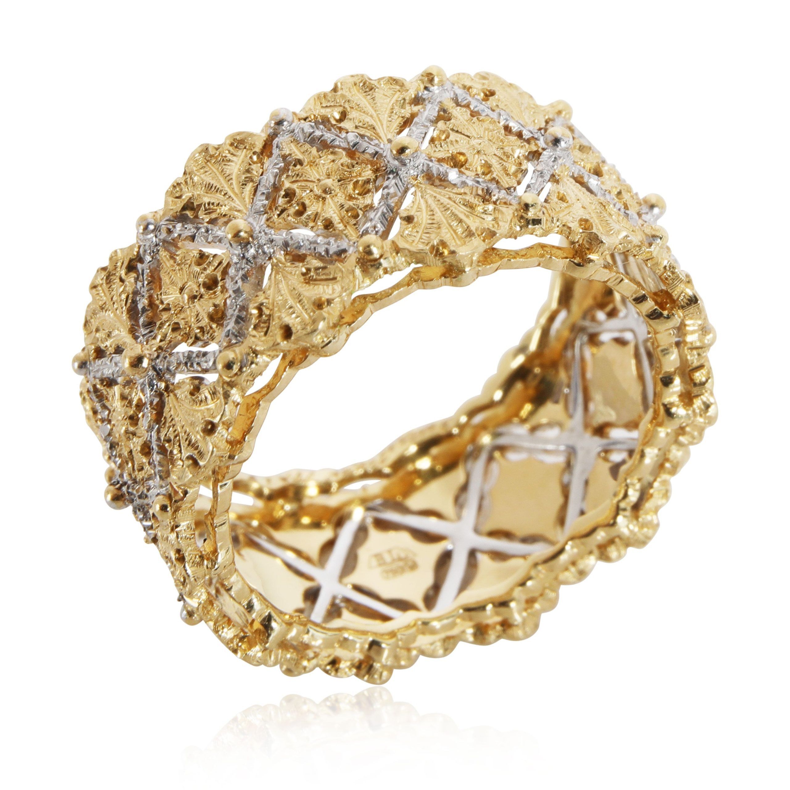 Tiffany & Co. Buccellati Leaf Design Band in 18K White Gold/Yellow Gold Size ONE SIZE - 2 Preview
