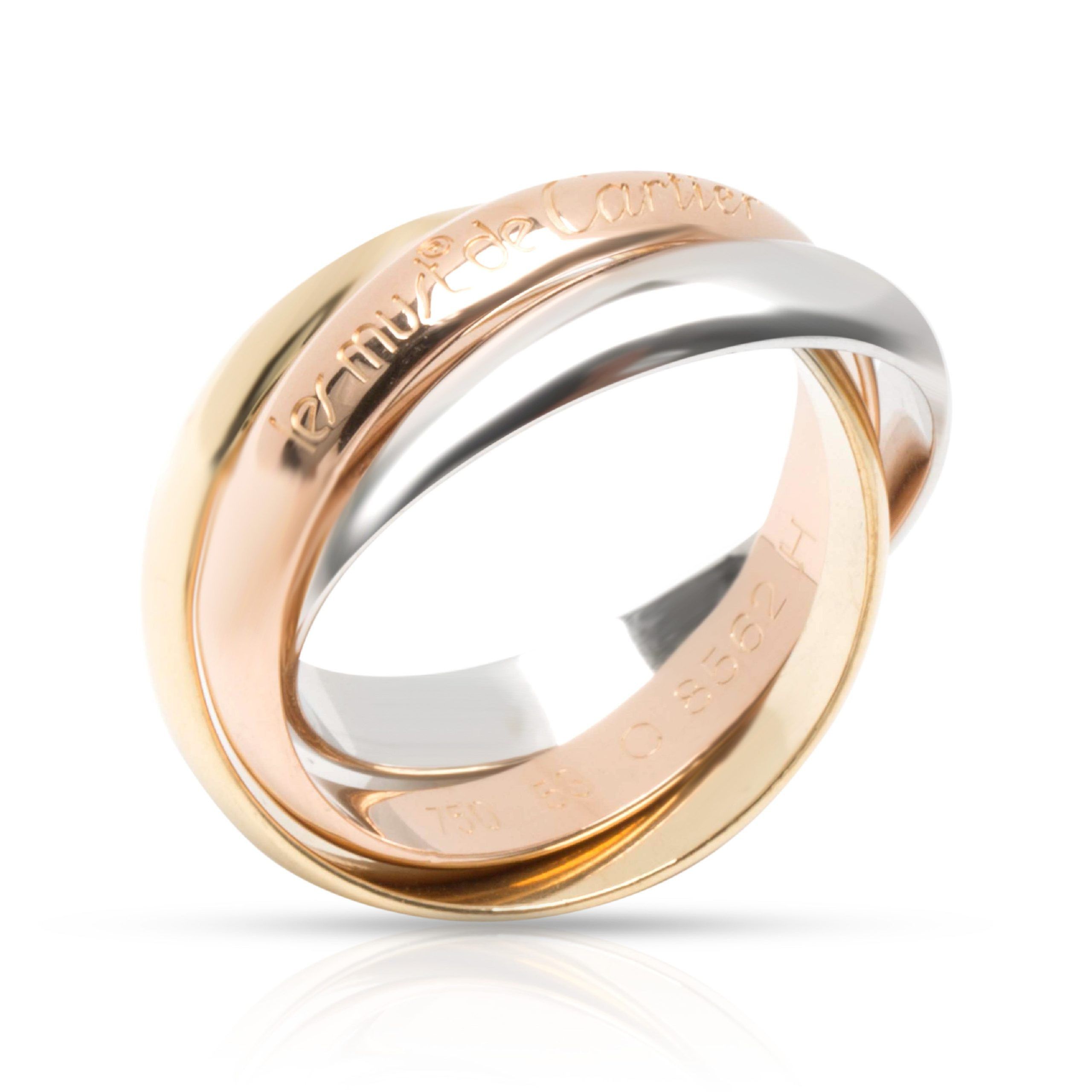 Cartier Trinity Ring in Yellow, White Rose Gold (Size 53)