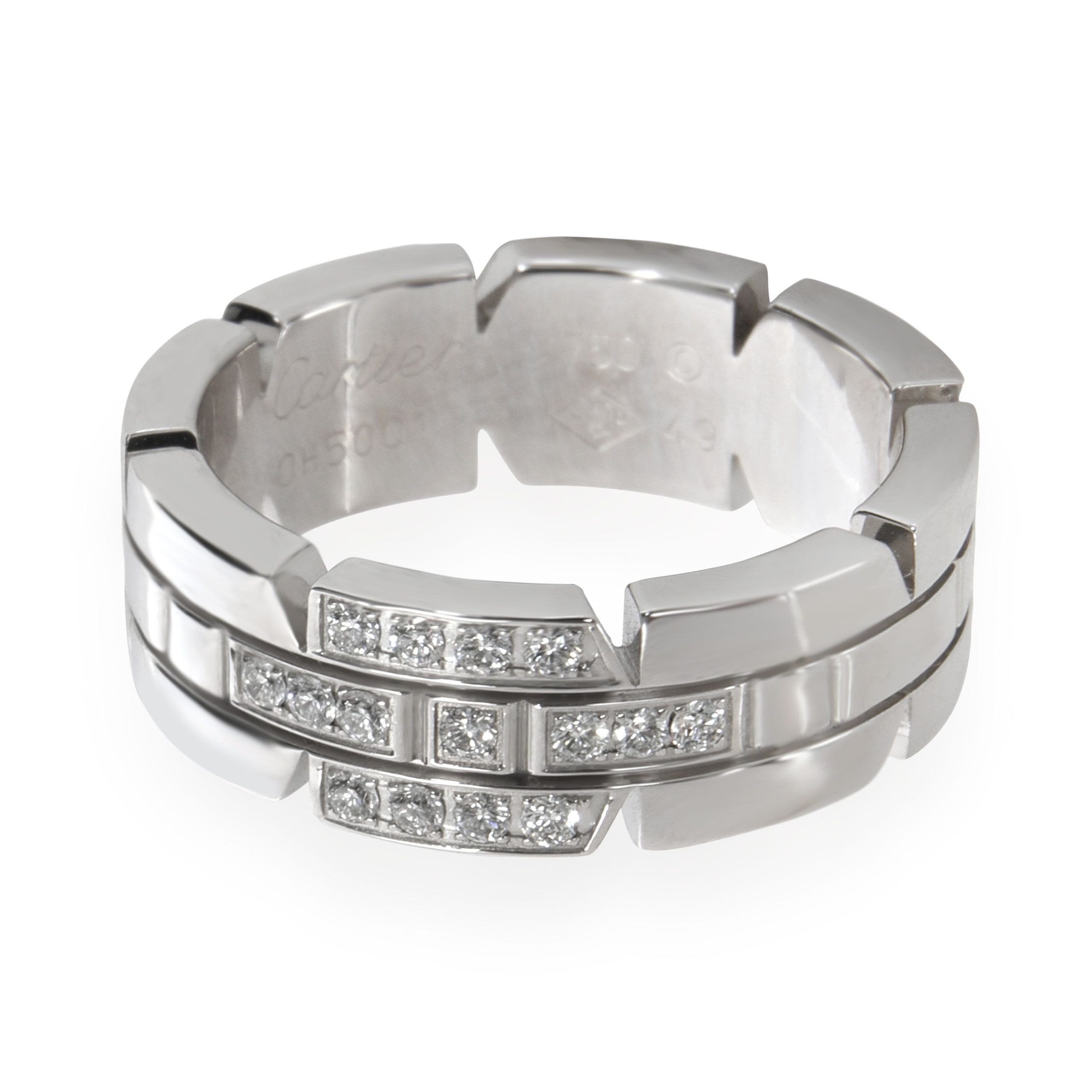 Cartier Tank de Cartier Diamond Band in 18K White Gold 0.15 CTW Womenswear