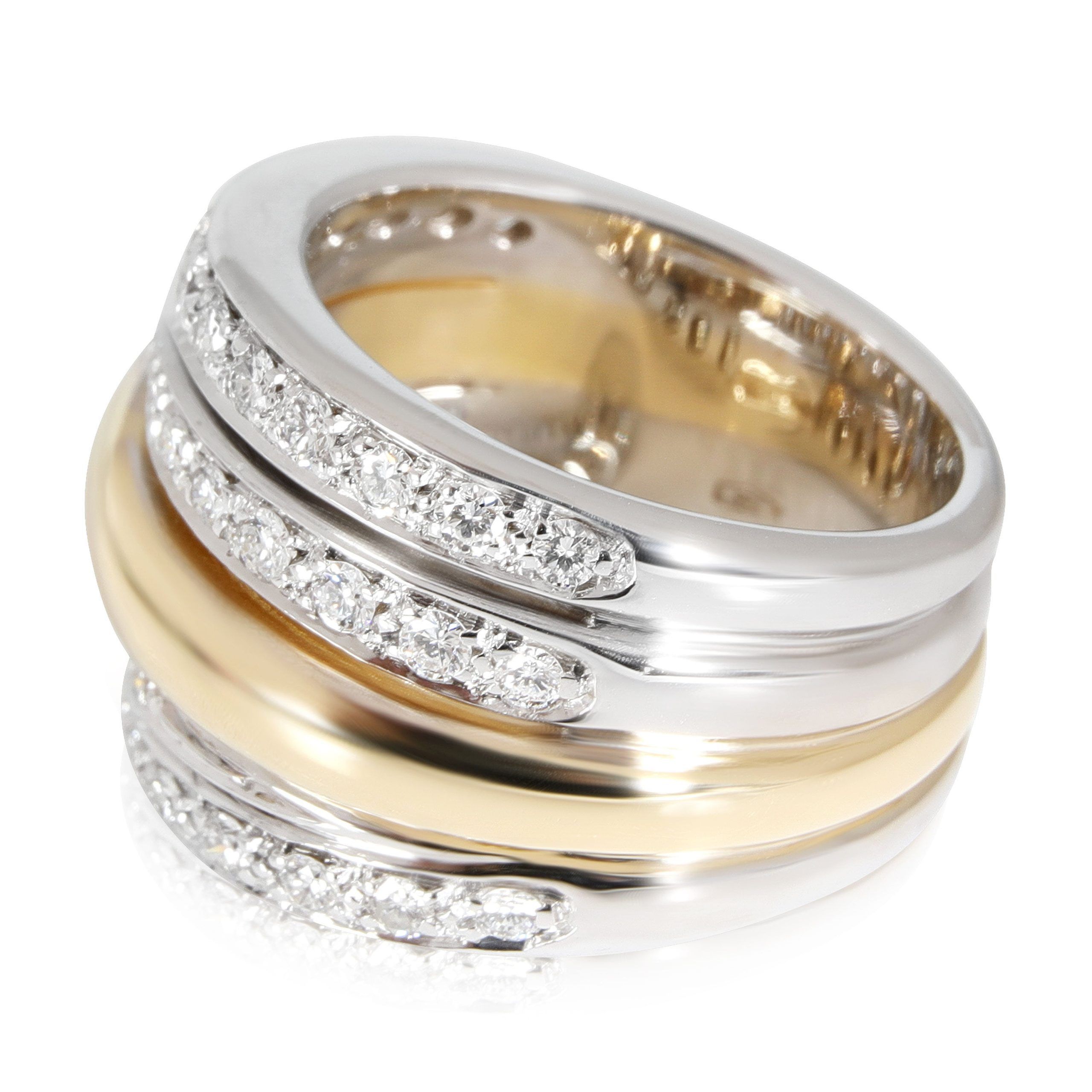Pomellato Diamond 5-Strand Ring in 18k 2 Tone Gold 0.75 CTW