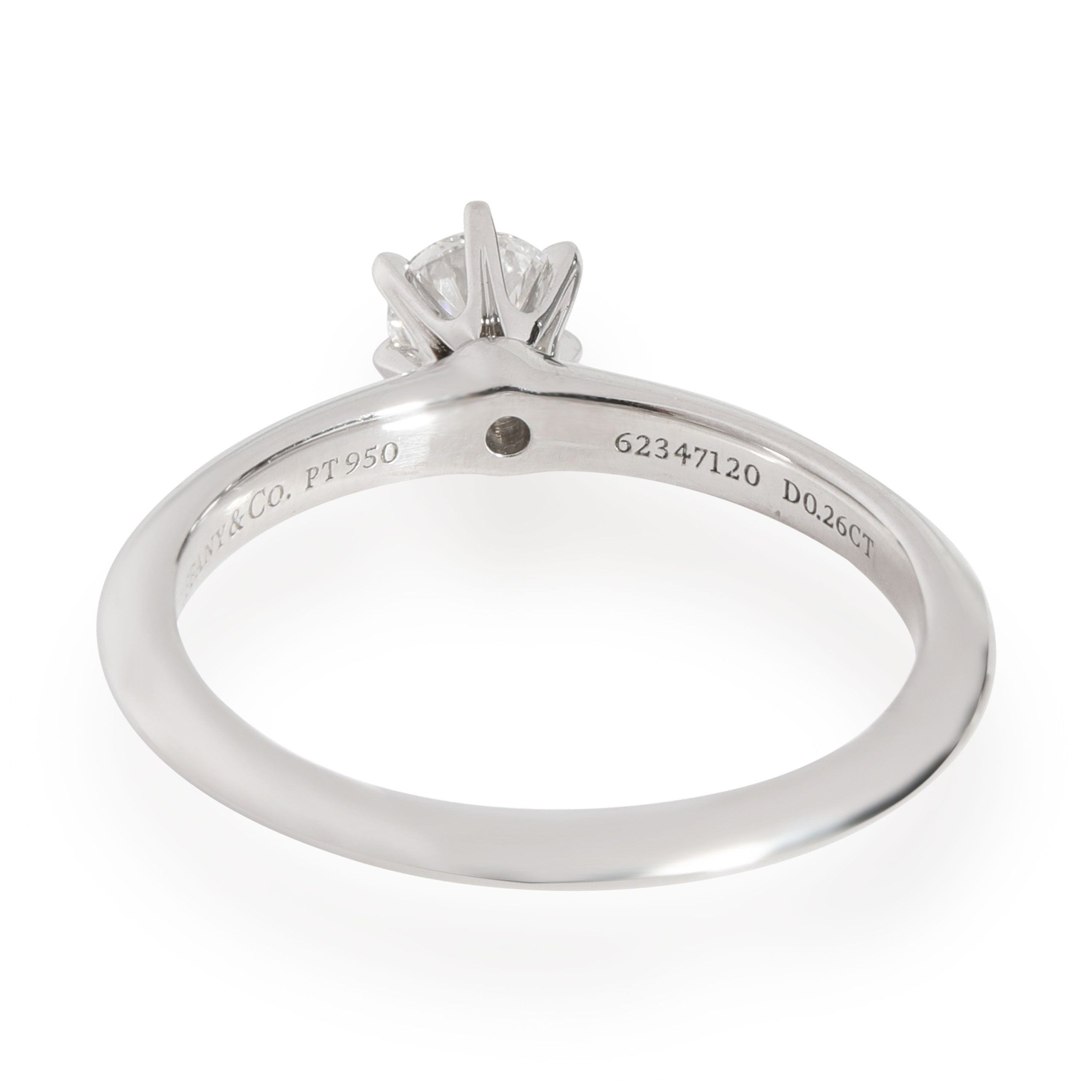 Tiffany & Co. Diamond Solitaire Engagement Ring in Platinum G VS1 0.25 CT