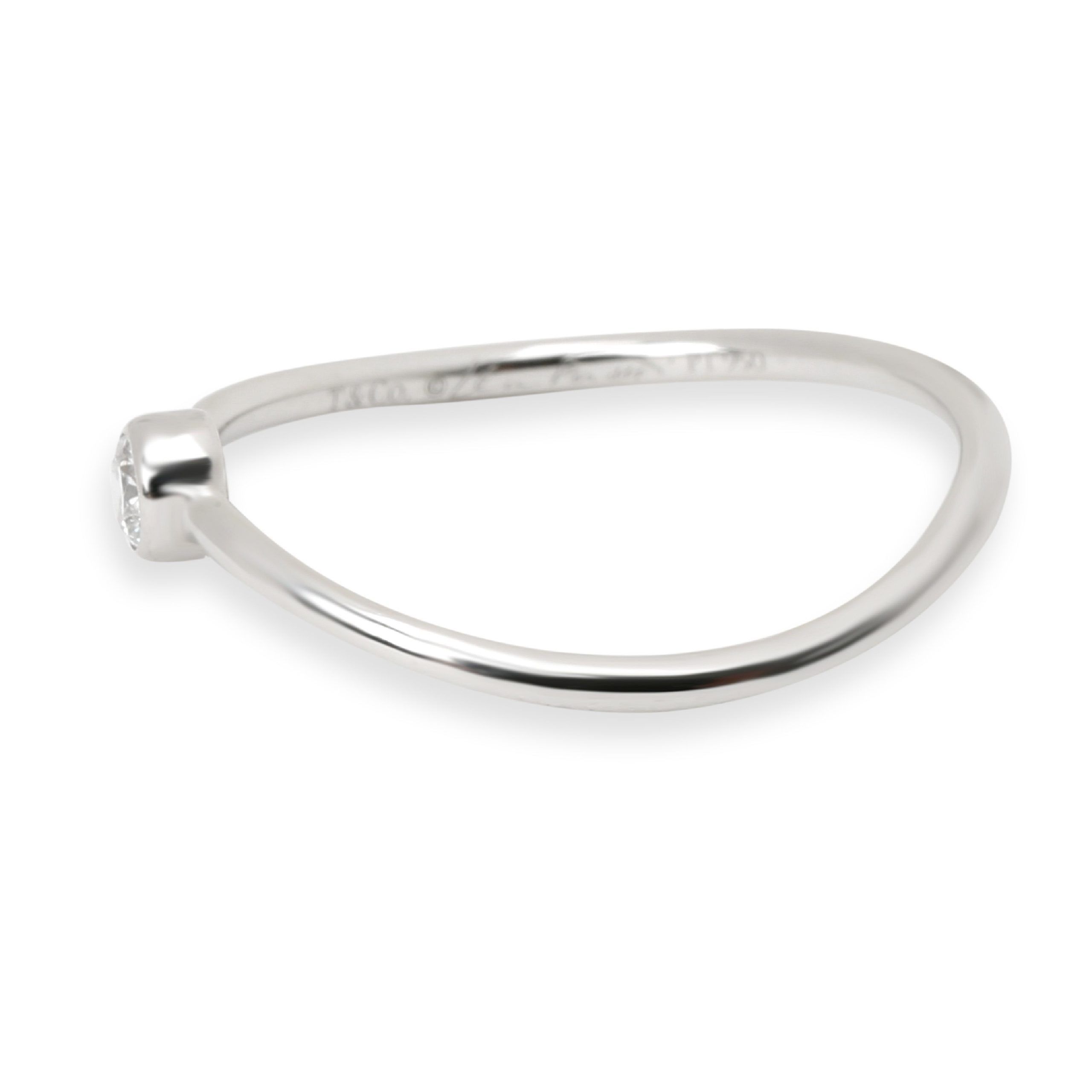 Tiffany & Co. Elsa Peretti Wave Single Diamond Ring in Platinum