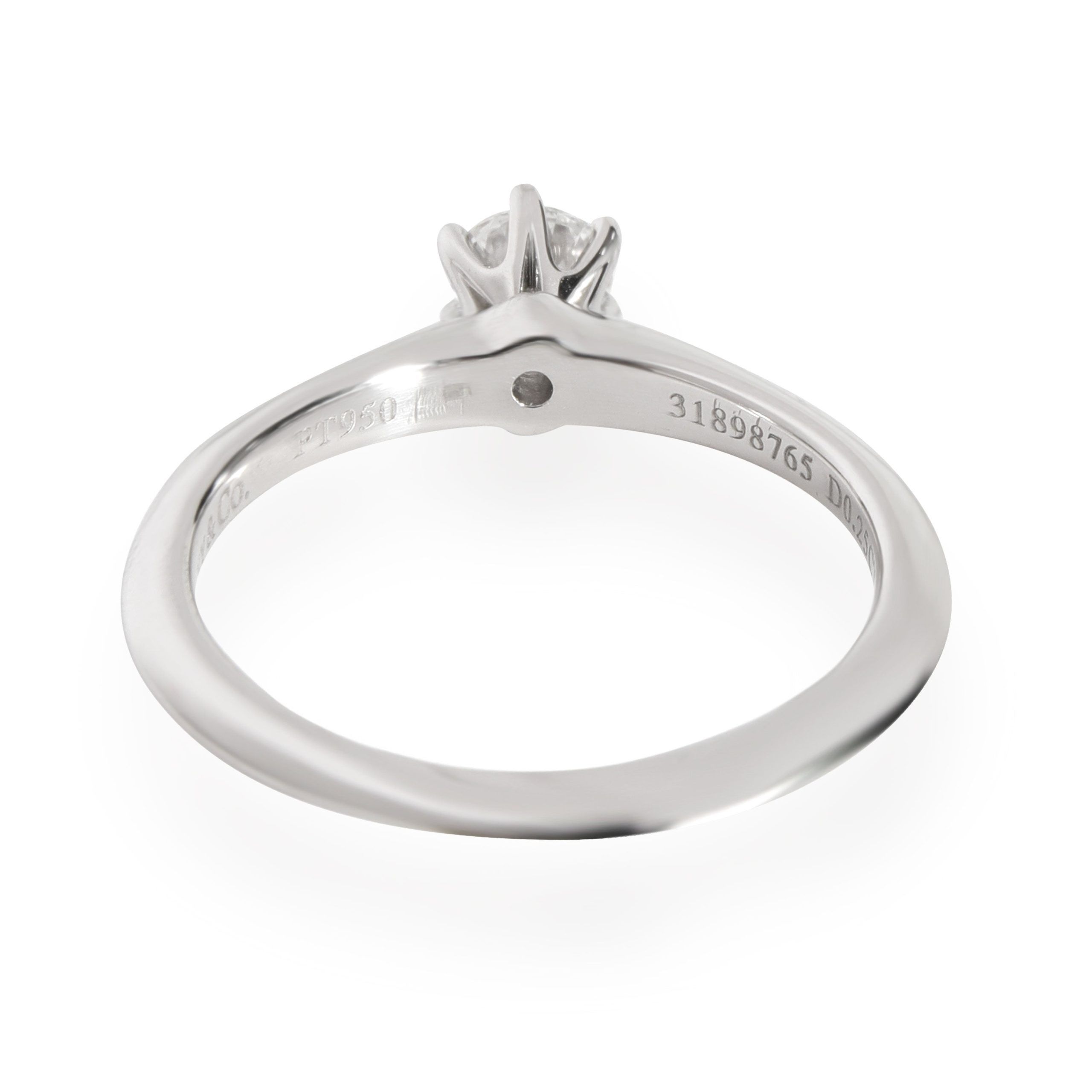 Tiffany & Co. Solitaire Diamond Engagement Ring in Platinum G VS1 0.25 CT