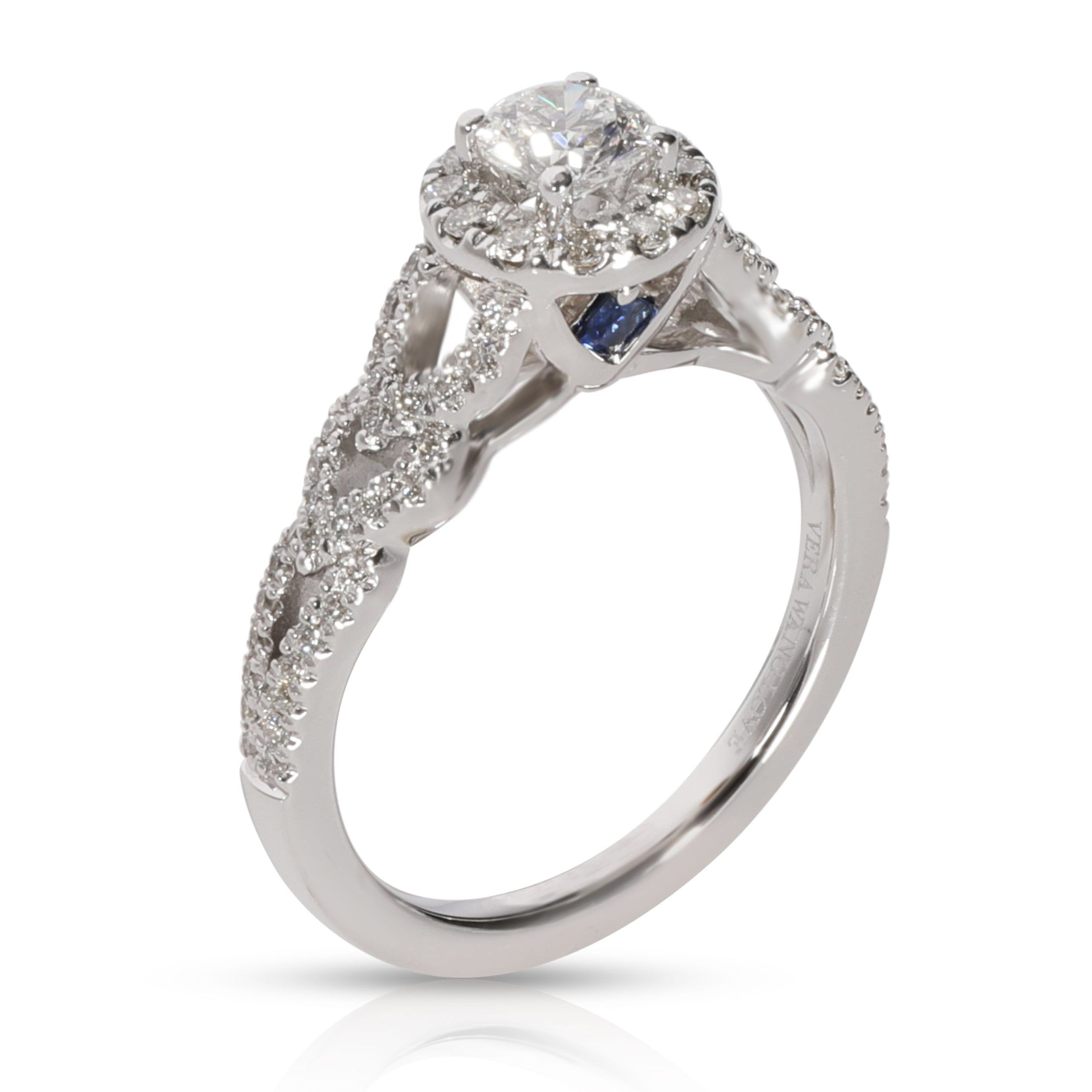 Vera Wang Halo Diamond Engagement Ring in 14K White Gold 0.75 CTW