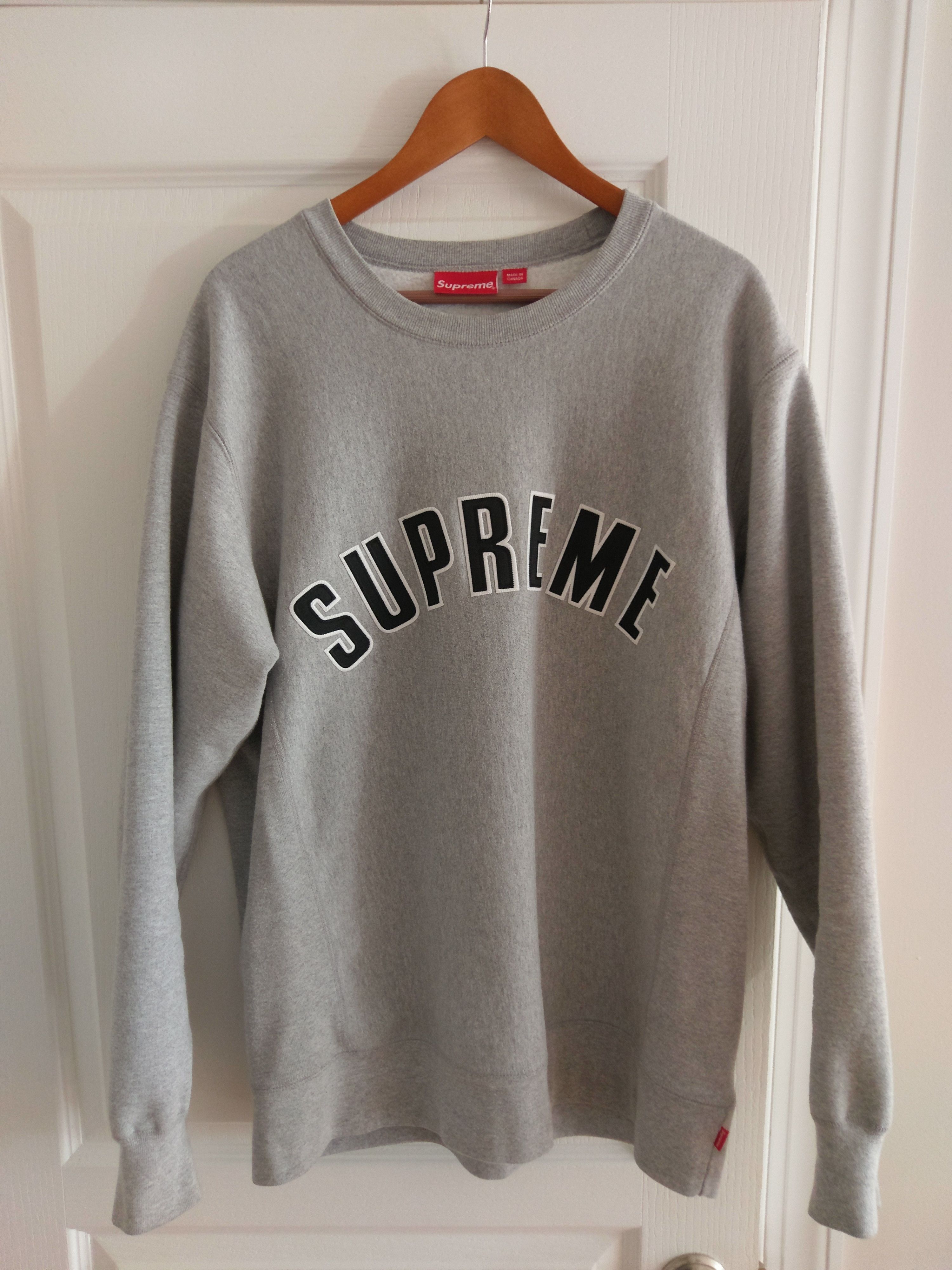 Supreme Supreme Arc Logo Crewneck Sweatshirt FW15 - Heather Grey  