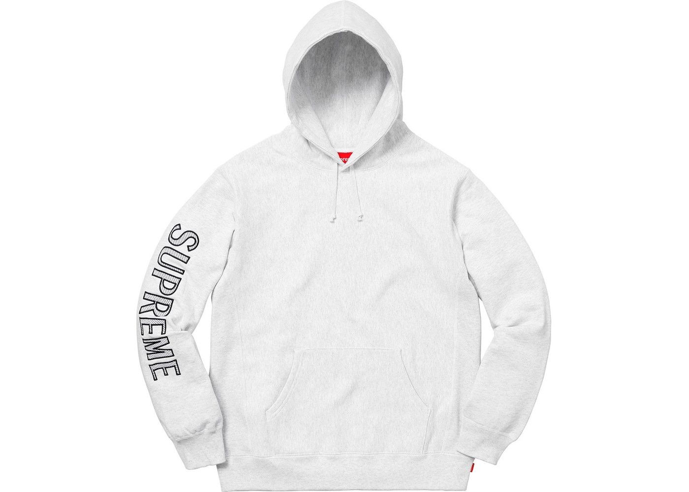 Supreme SS18 Sleeve Embroidery Hooded Sweatshirt Red - Size M - AUTHENTIC