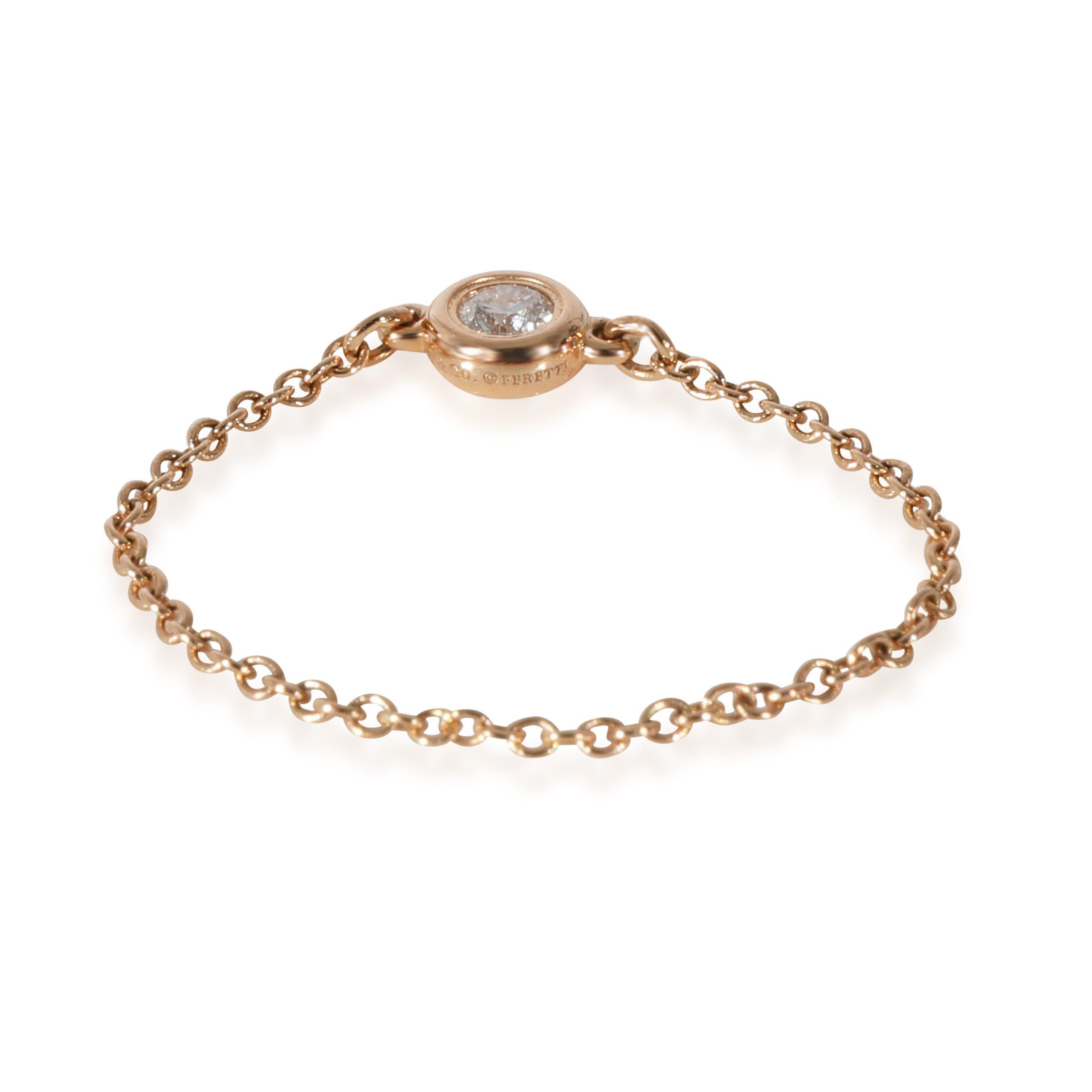 Tiffany & Co. Elsa Peretti By the Yard Ring in 18k Rose Gold 0.07 CTW