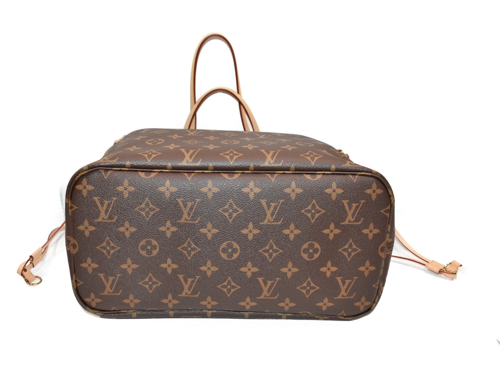 Louis Vuitton Neverfull MM Monogram/Brown Coated Canvas Stylish Handbag