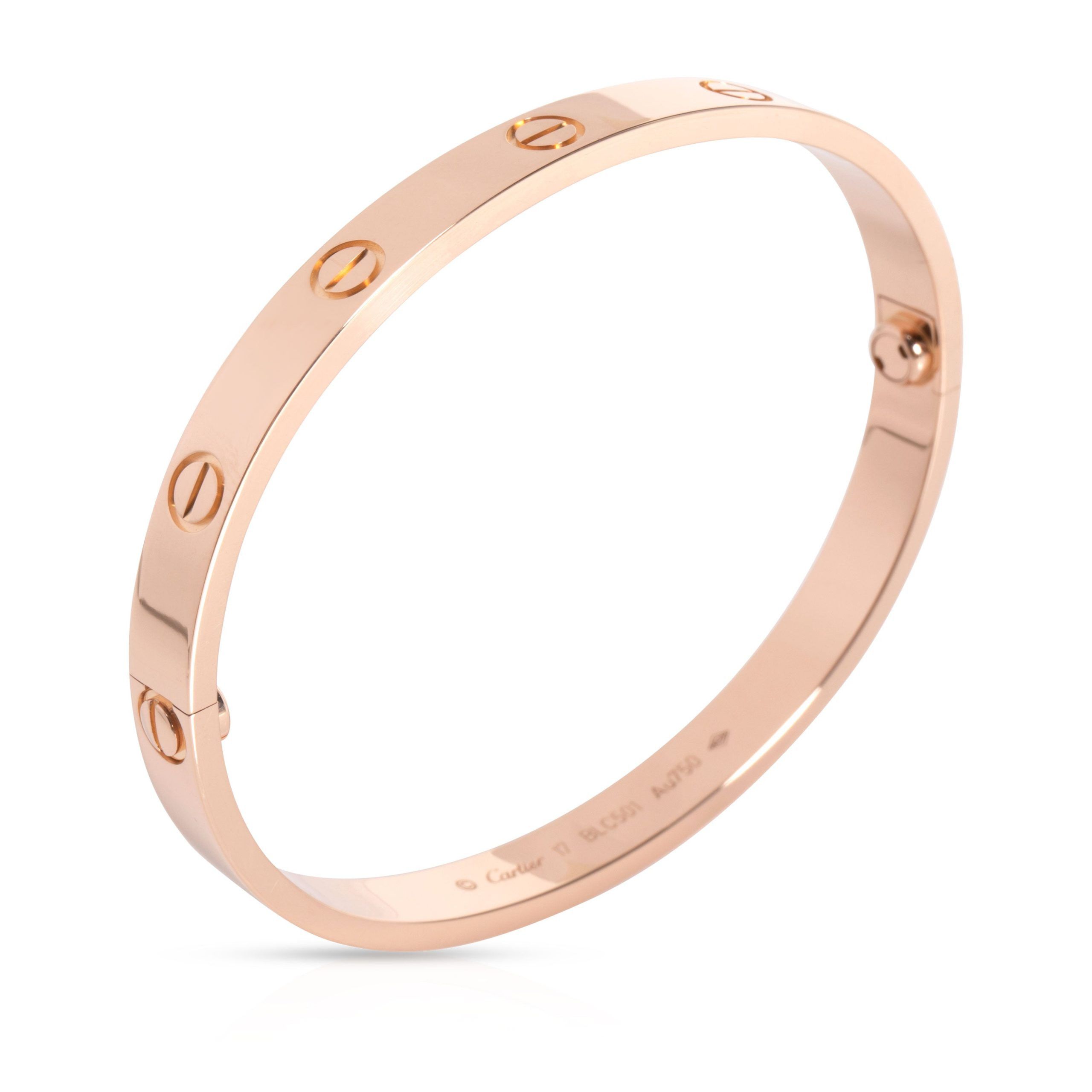 Cartier Love Bracelet in 18K Rose Gold Size 17