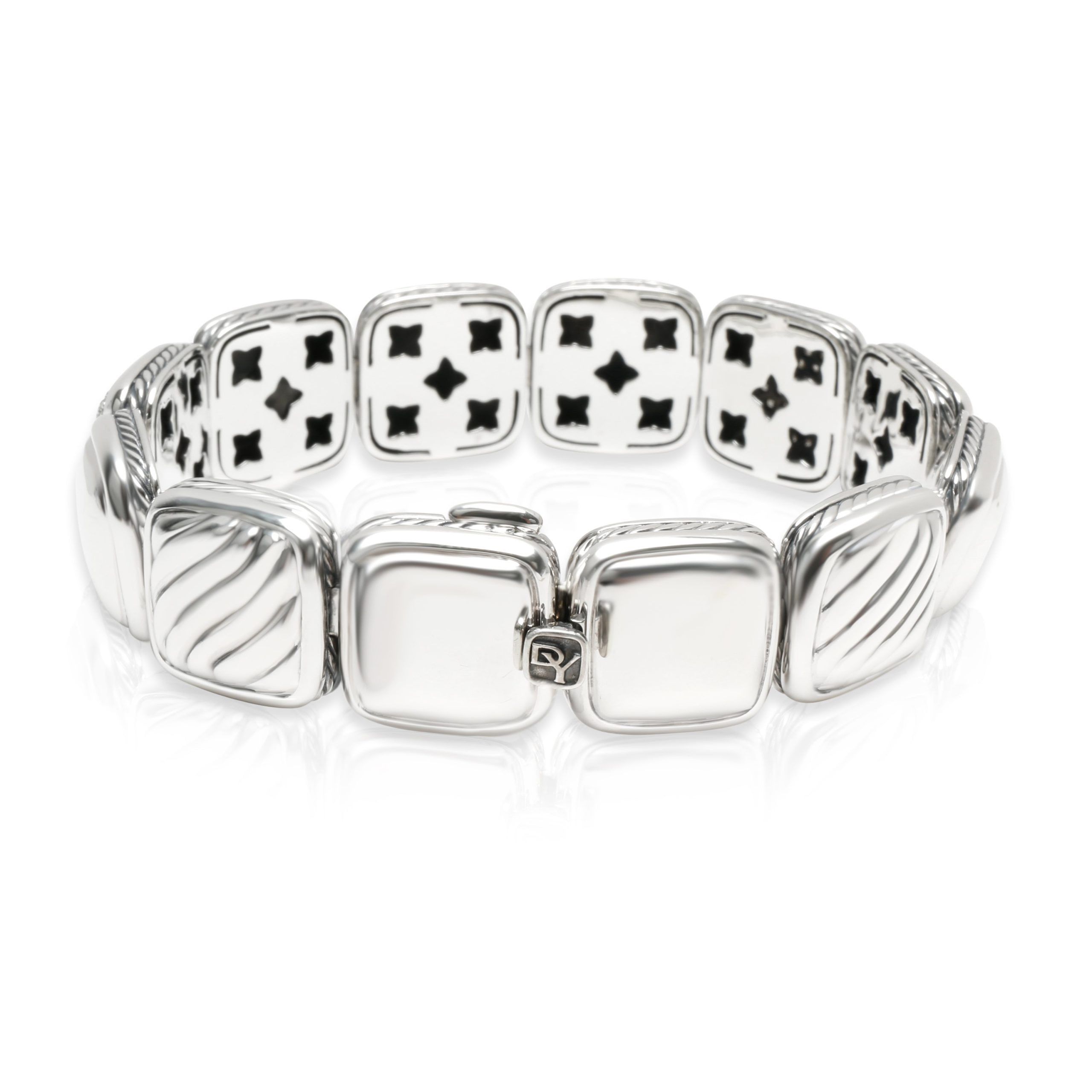 David Yurman David Yurman Chiclet Diamond Bracelet in Sterling Silver 1.75 CTW Size ONE SIZE - 3 Preview