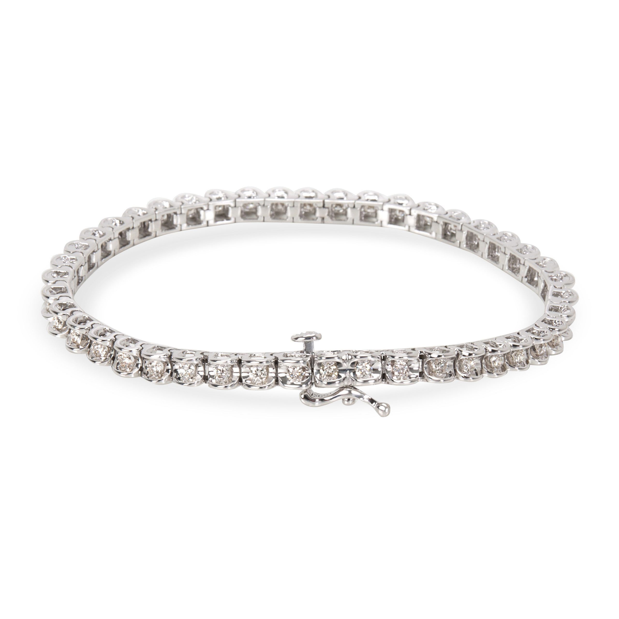 Diamond Tennis Bracelet in 14K White Gold (1.29 CTW)