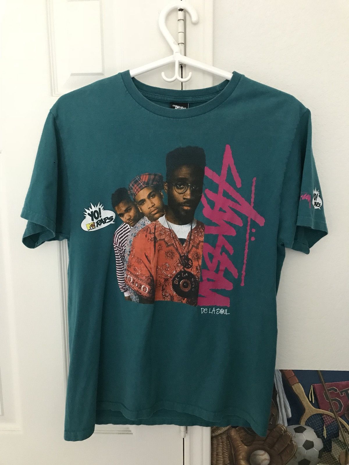 Mtv × Stussy Stussy x Yo! MTV Raps De La Soul Green T-Shirt | Grailed