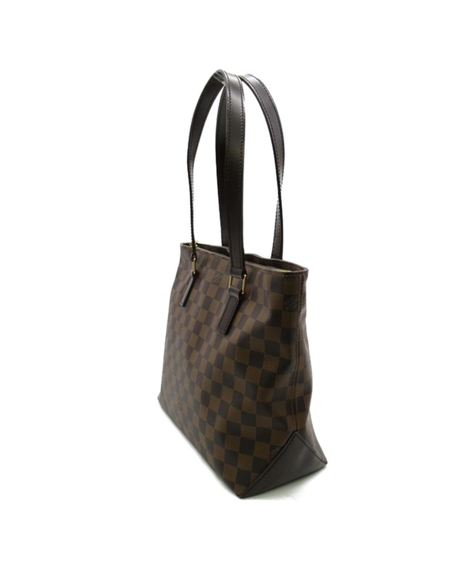 Louis Vuitton Brown Damier Ebene Cabas Piano Bag In Ab Condition 