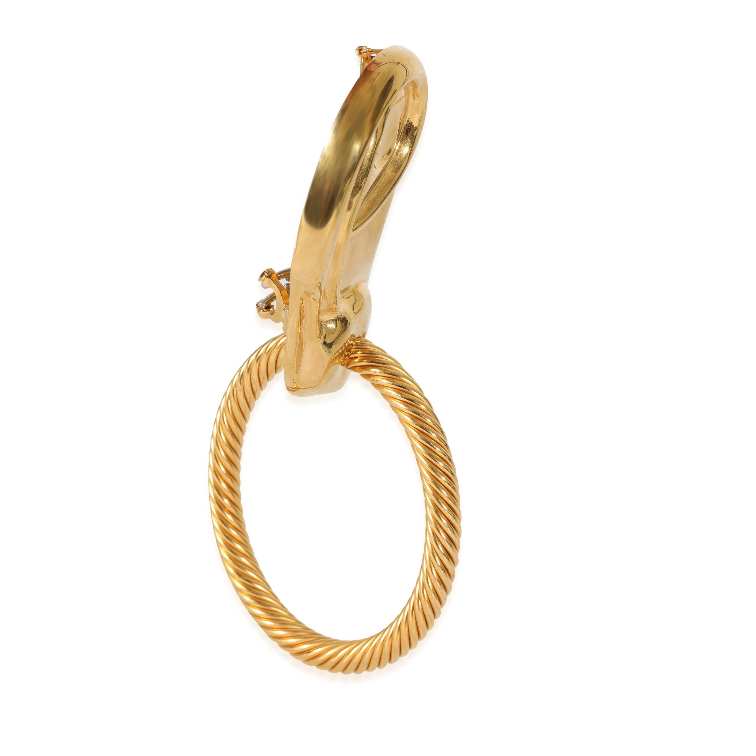Gucci Gucci Ear Shape Hoop Single Gold Plated Earring Size ONE SIZE - 2 Thumbnail