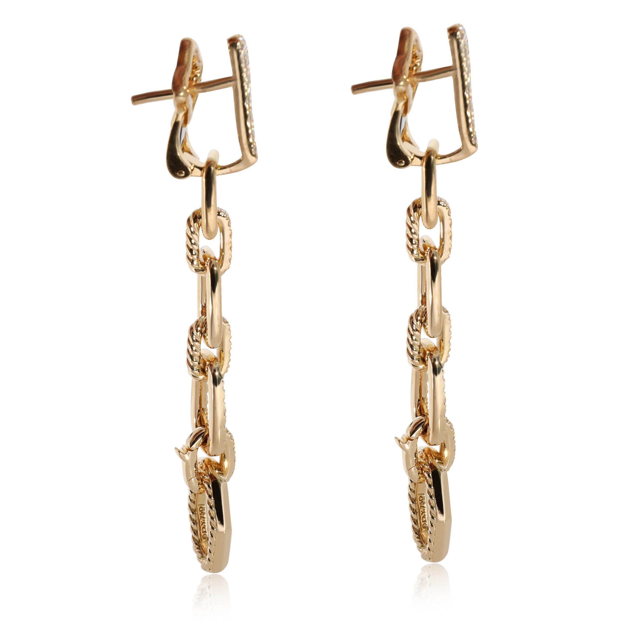 David Yurman David Yurman Stax Chain Link Convertible Drop Earring in18k Yellow Gold 0.88 CTW Size ONE SIZE - 2 Thumbnail