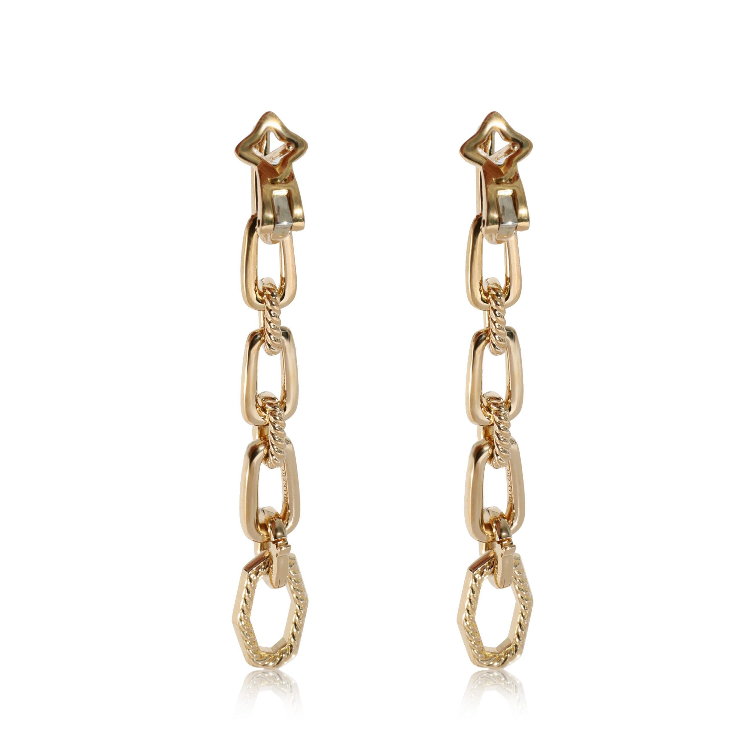 David Yurman David Yurman Stax Chain Link Convertible Drop Earring in18k Yellow Gold 0.88 CTW Size ONE SIZE - 3 Thumbnail