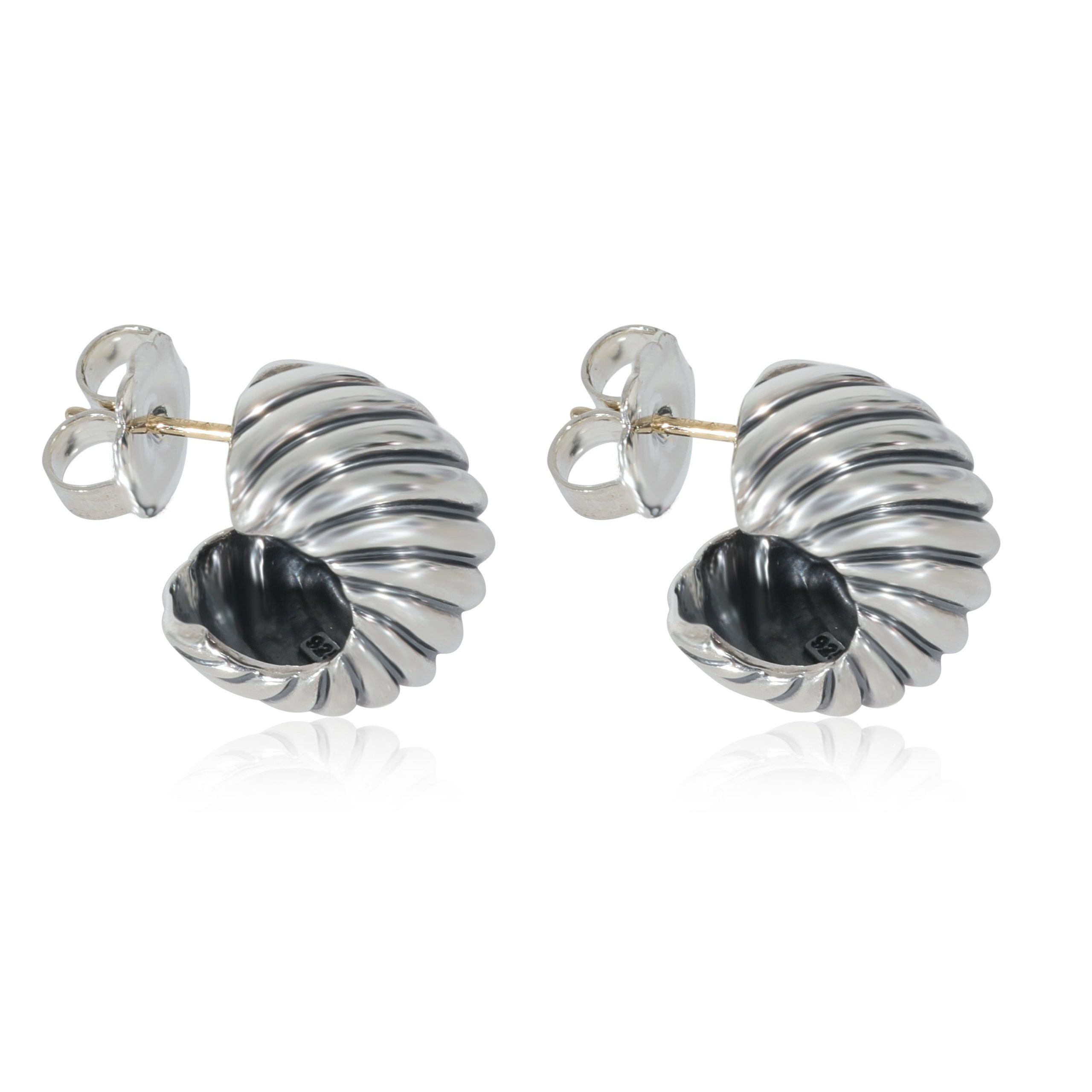 David Yurman David Yurman Cable Collection Small Huggie Earrings in Sterling Silver Size ONE SIZE - 2 Thumbnail