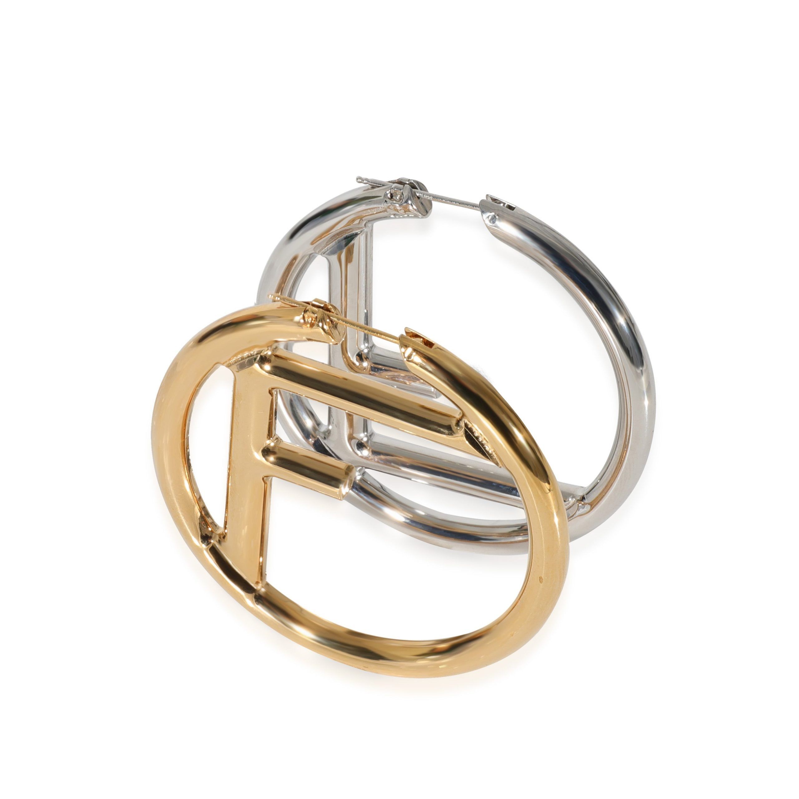Fendi Fendi F Is For Fendi Hoop Earring in Gold & Palladium Plating Size ONE SIZE - 2 Thumbnail