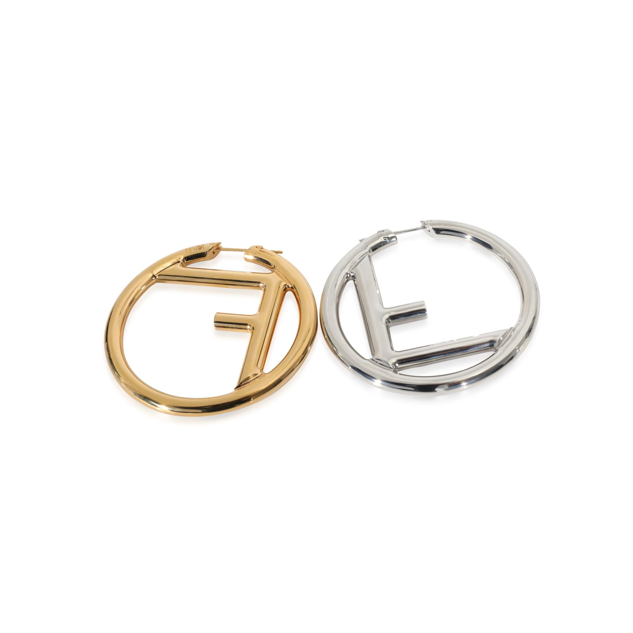 Fendi Fendi F Is For Fendi Hoop Earring in Gold & Palladium Plating ...