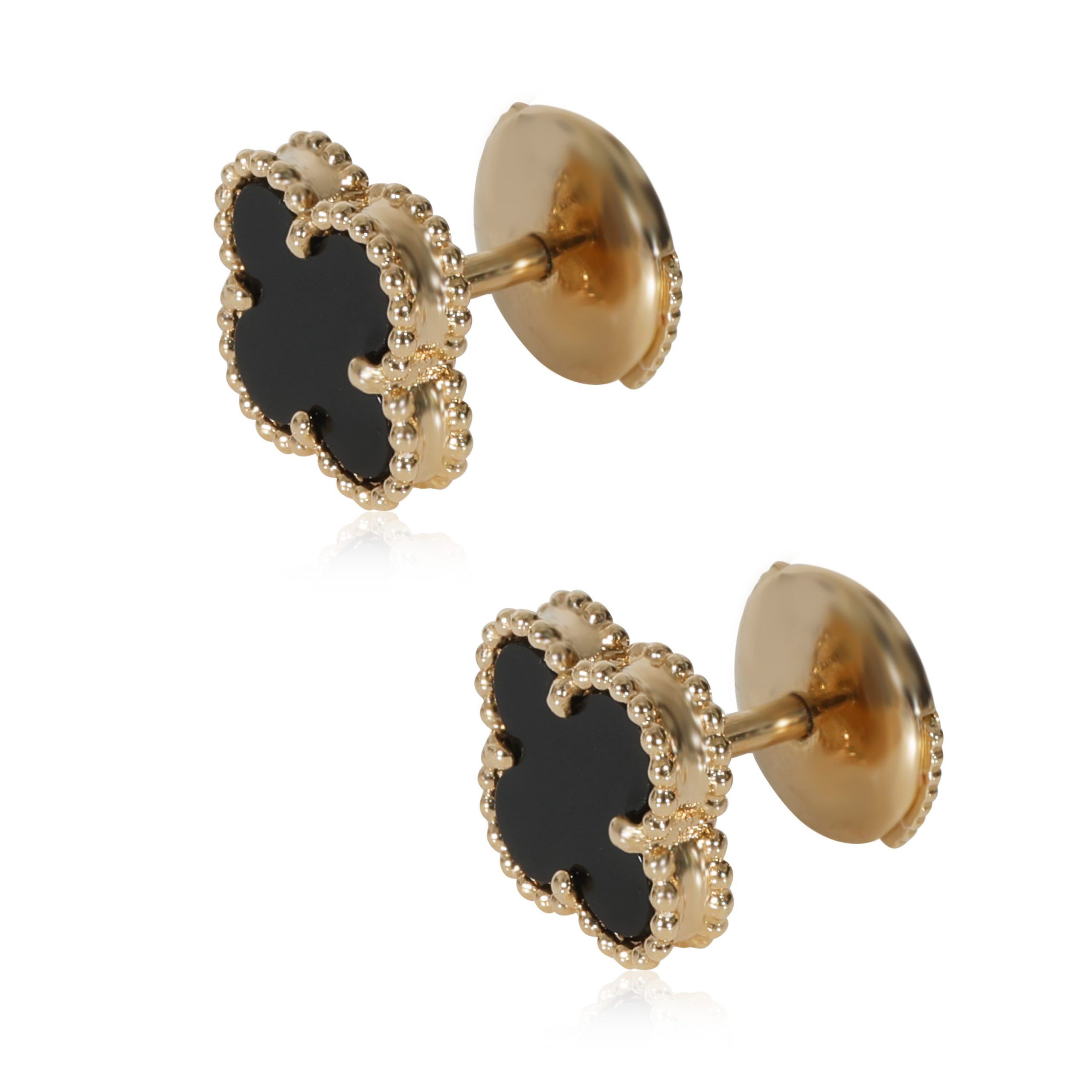 Van Cleef & Arpels Van Cleef & Arpels Alhambra Onyx Earrings in 18k Yellow Gold Size ONE SIZE - 2 Thumbnail