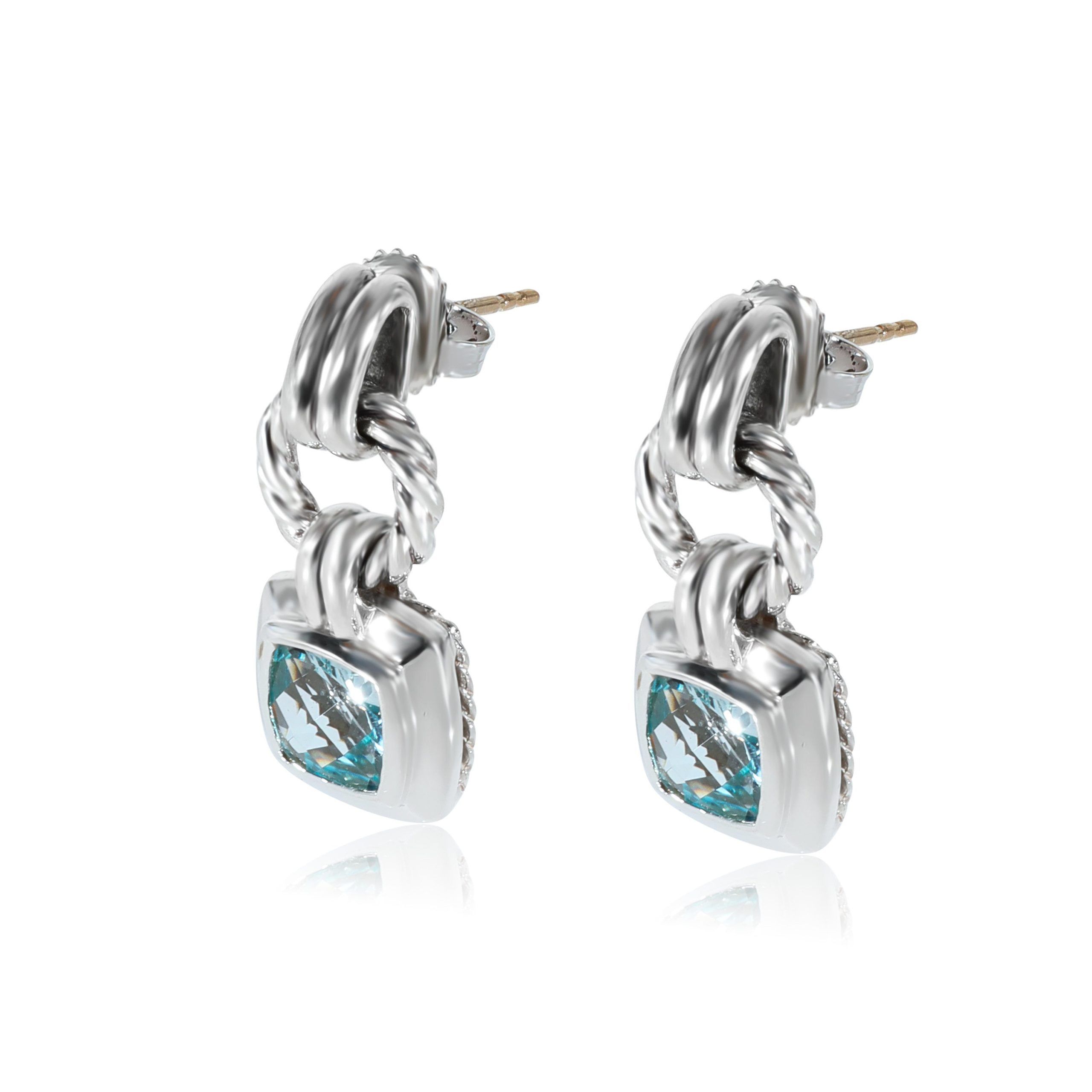 David Yurman David Yurman Albion Blue Topaz Drop Earrings in Sterling Silver Size ONE SIZE - 2 Thumbnail