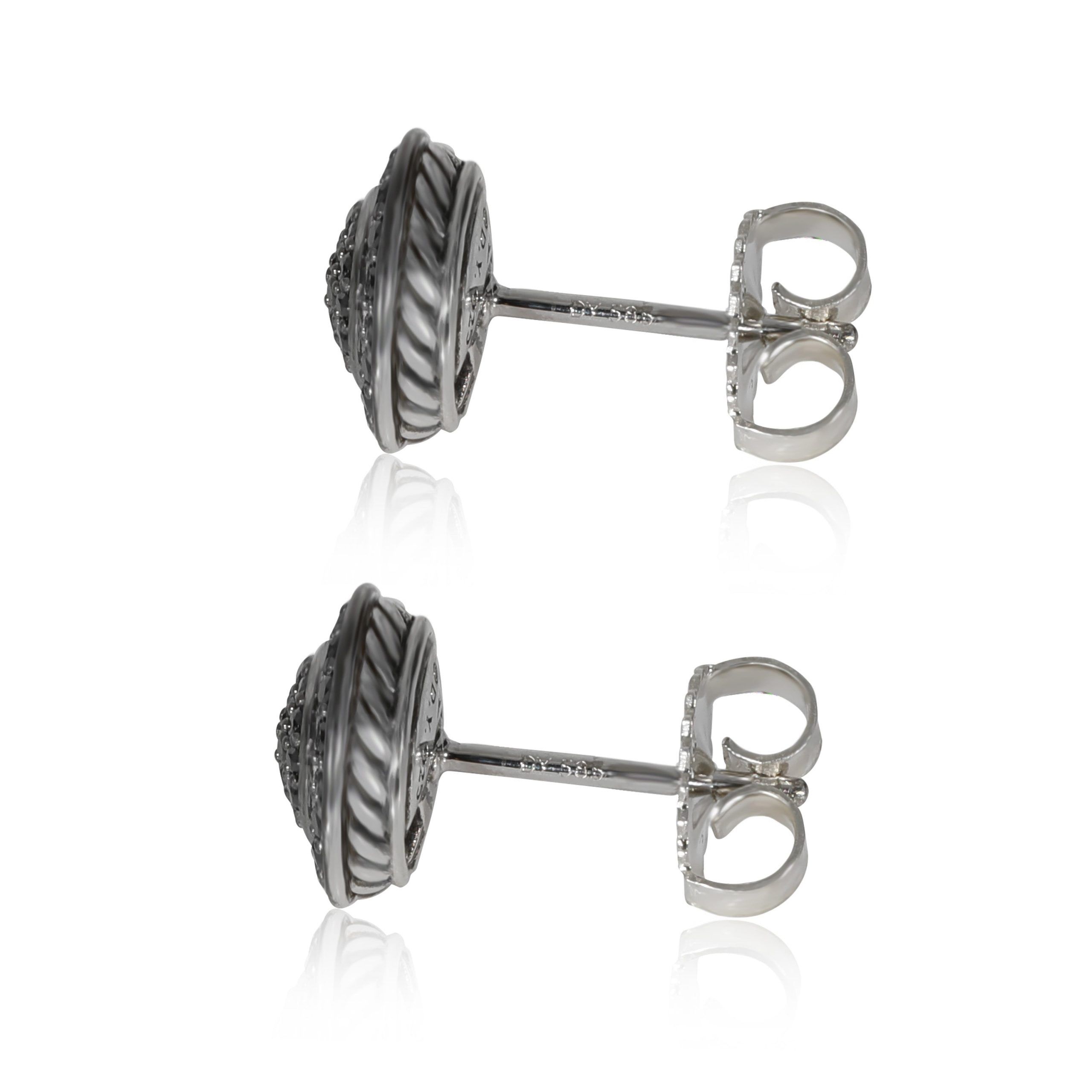 David Yurman David Yurman Cerise Black Diamond Earrings in Sterling Silver 0.33 CTW Size ONE SIZE - 2 Thumbnail