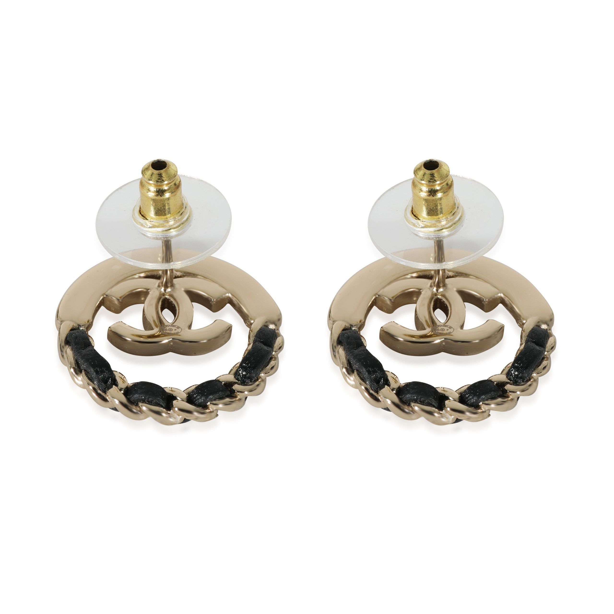 Chanel Chanel 2022 Chain & Leather CC Gold Plated Earring Size ONE SIZE - 3 Thumbnail