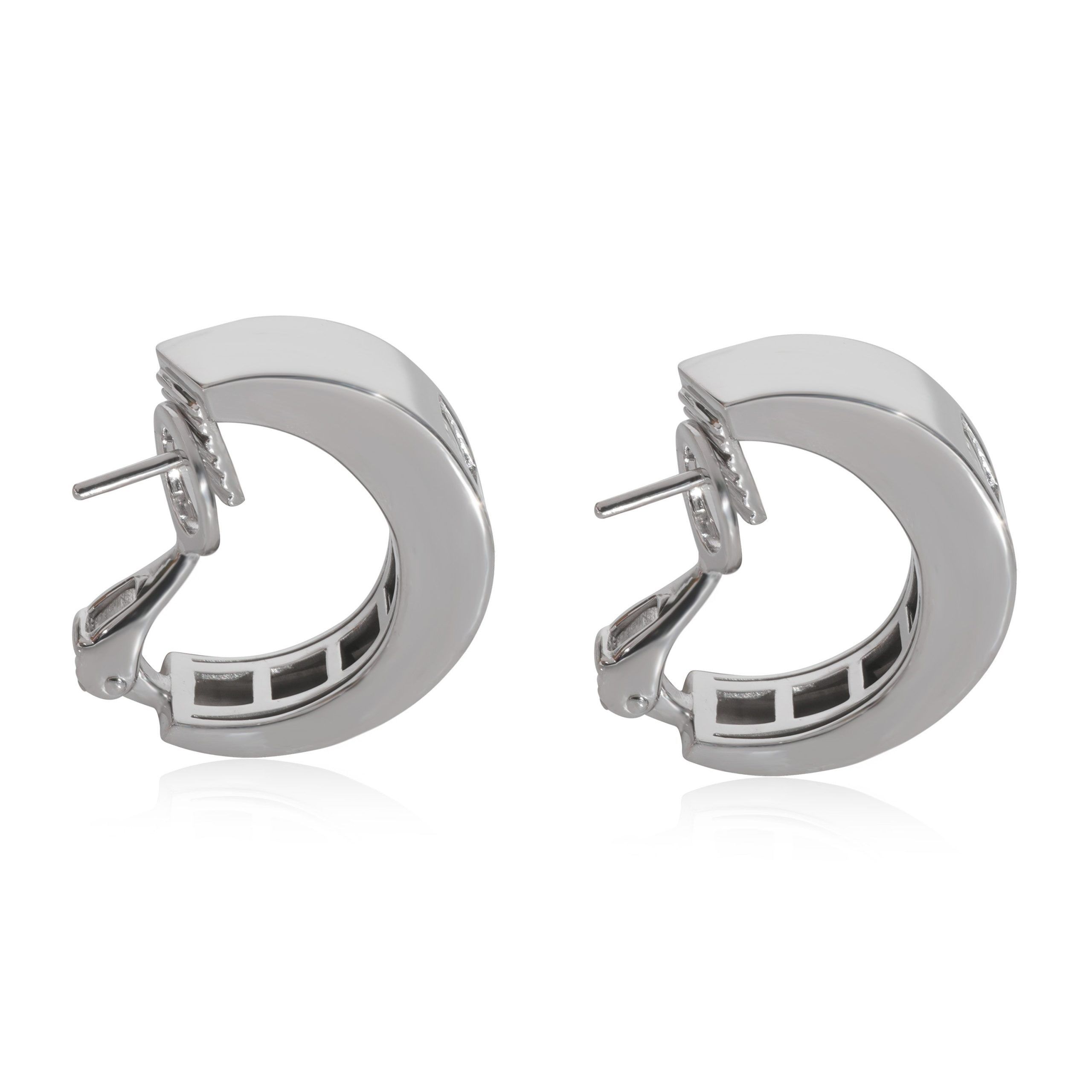 Chopard Chopard Happy Diamond Vintage Hoop Earrings in 18k White Gold 0.1 CTW Size ONE SIZE - 5 Thumbnail