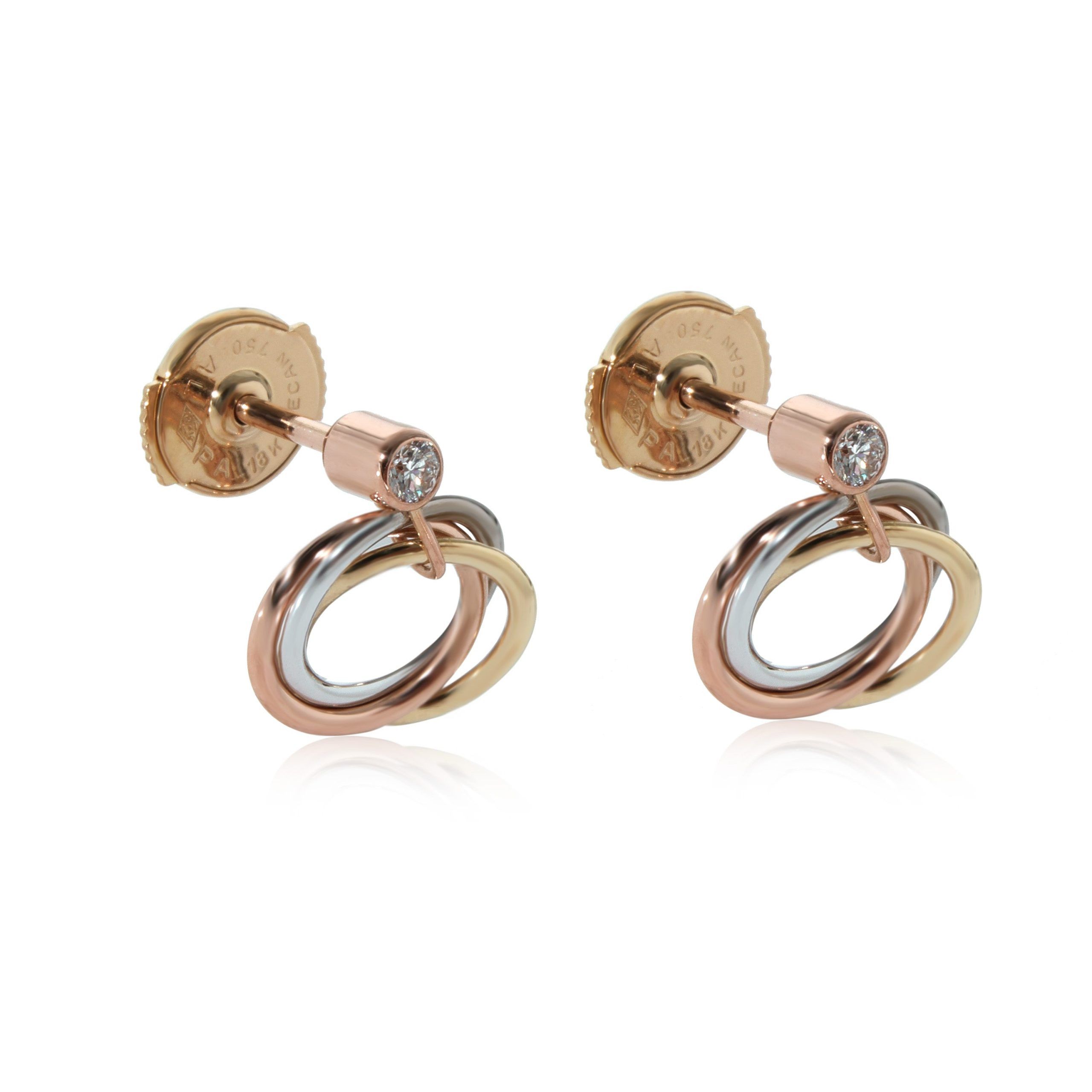 Cartier Cartier Trinity Diamond Drop Earring in 18k 3 Tone Gold 0.08 CTW Size ONE SIZE - 2 Thumbnail