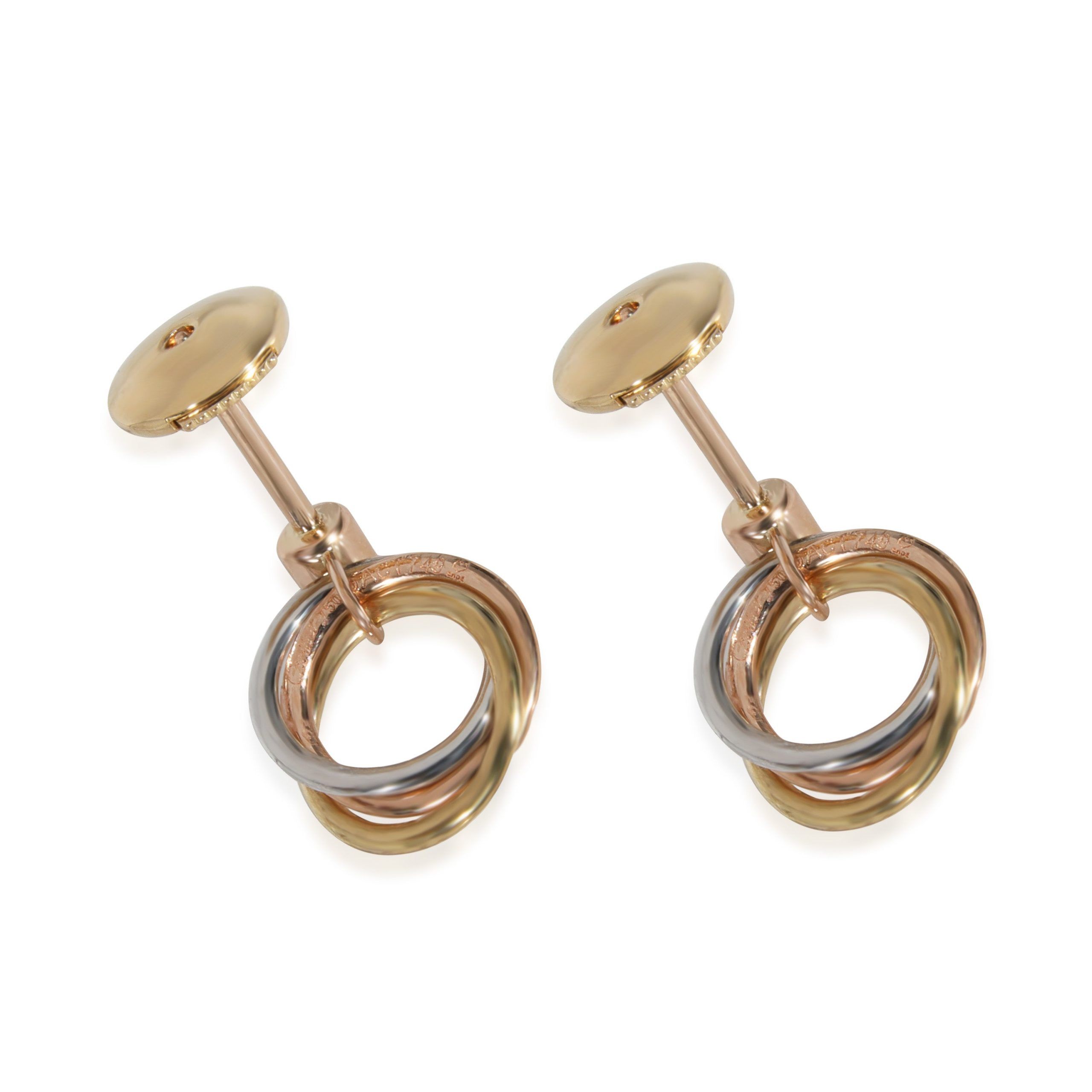 Cartier Cartier Trinity Diamond Drop Earring in 18k 3 Tone Gold 0.08 CTW Size ONE SIZE - 3 Thumbnail
