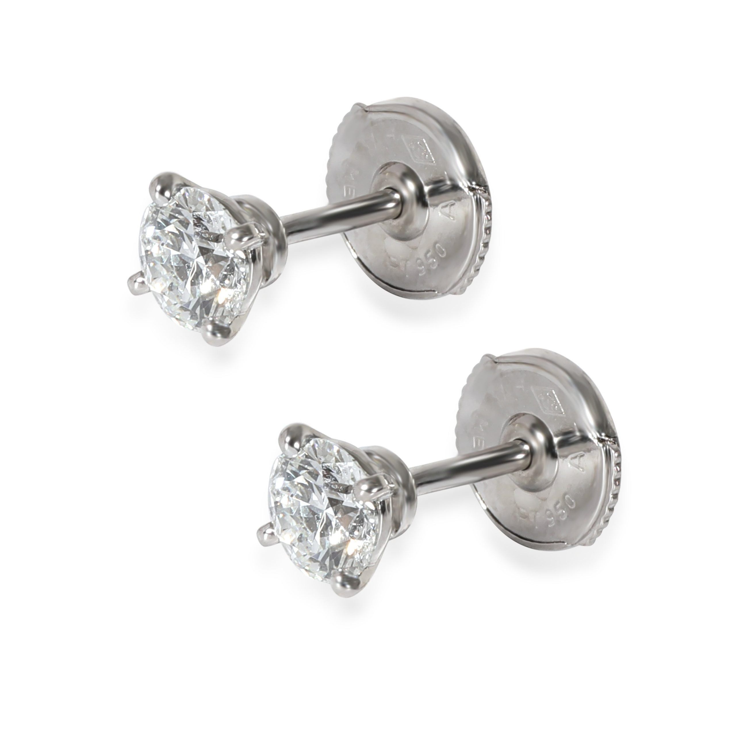 Cartier Cartier 1895 Diamond Stud Earrings in Platinum E VS1 0.84 CTW Size ONE SIZE - 2 Thumbnail