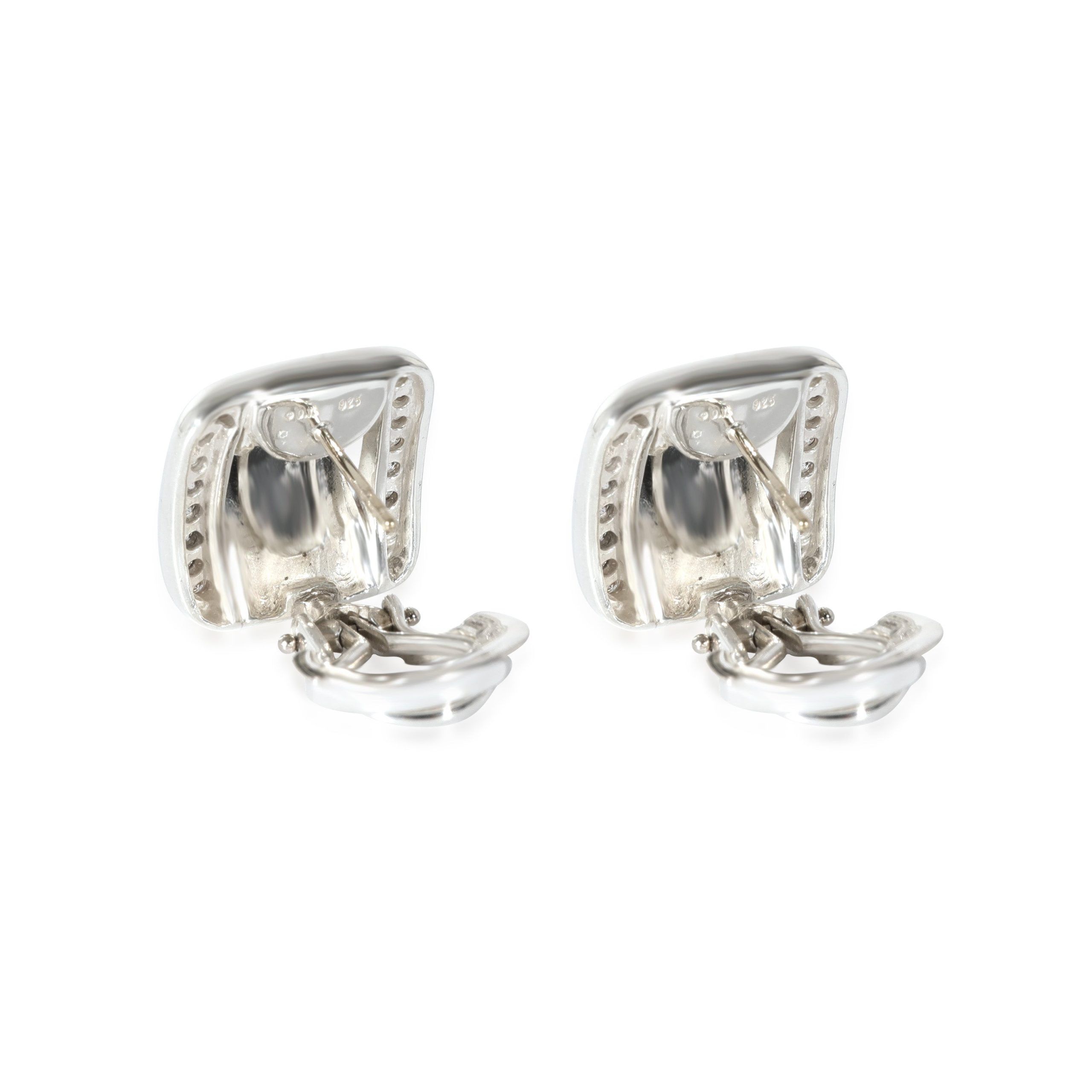 David Yurman David Yurman Cable Collection Earrings in Sterling Silver 1.5 CTW Size ONE SIZE - 3 Thumbnail