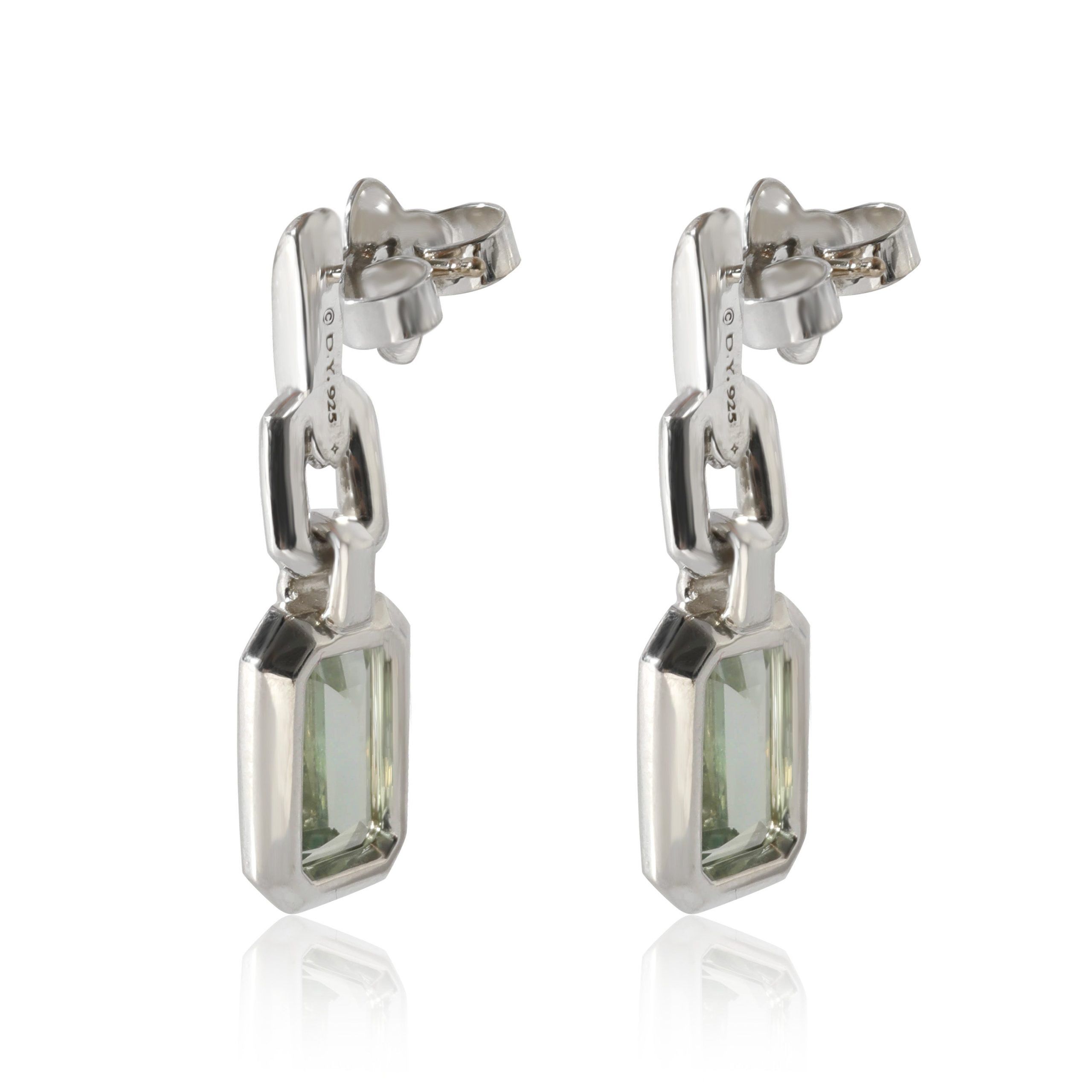 David Yurman David Yurman Stax Prasiolite Diamond Earrings in Sterling Silver 0.46 CTW Size ONE SIZE - 3 Thumbnail
