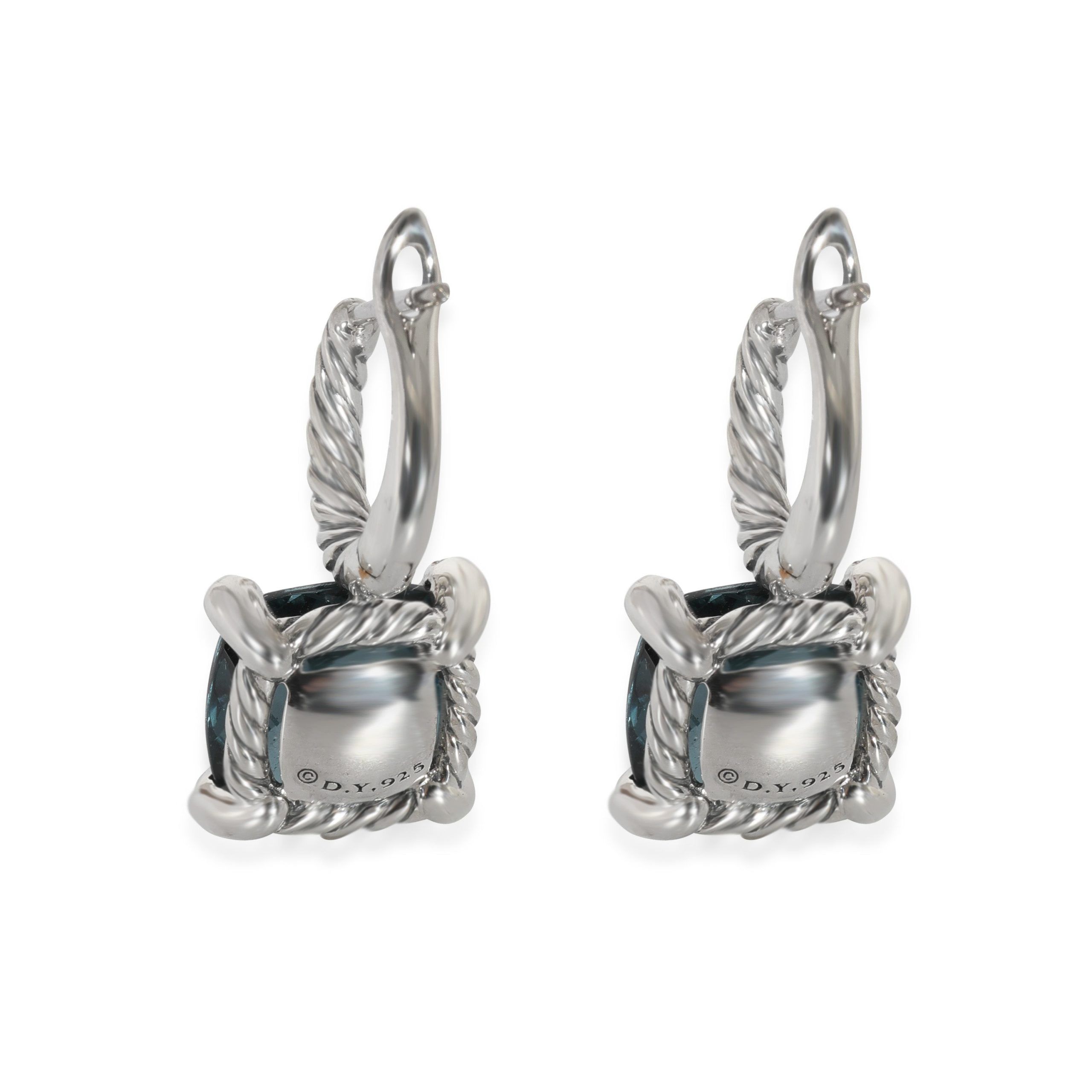 David Yurman David Yurman Chatelaine Topaz Diamond Earrings in Sterling Silver 0.1 CTW Size ONE SIZE - 3 Thumbnail