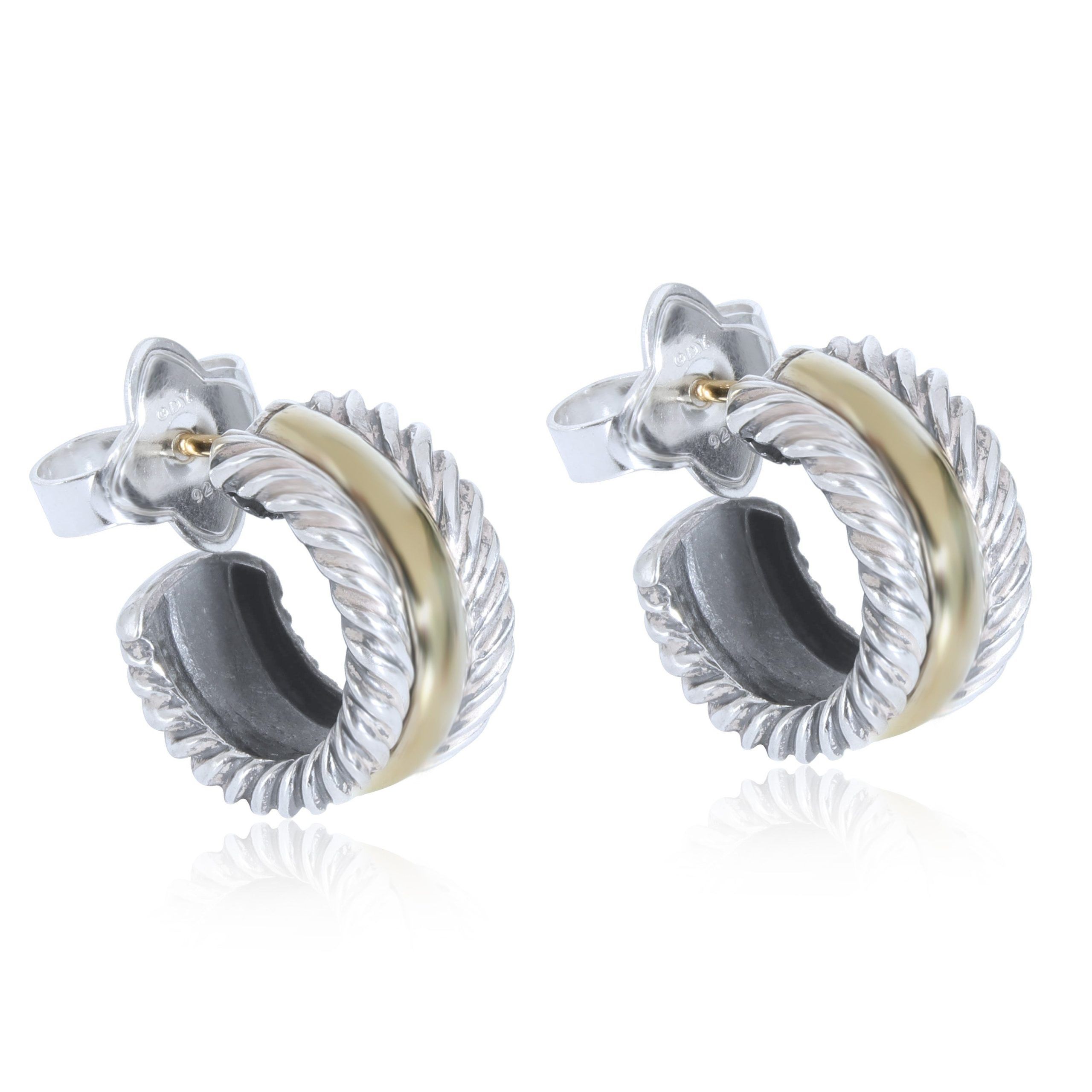 David Yurman David Yurman Cable Collectibles Earrings in 14k Yellow Gold/Sterling Silver Size ONE SIZE - 2 Thumbnail